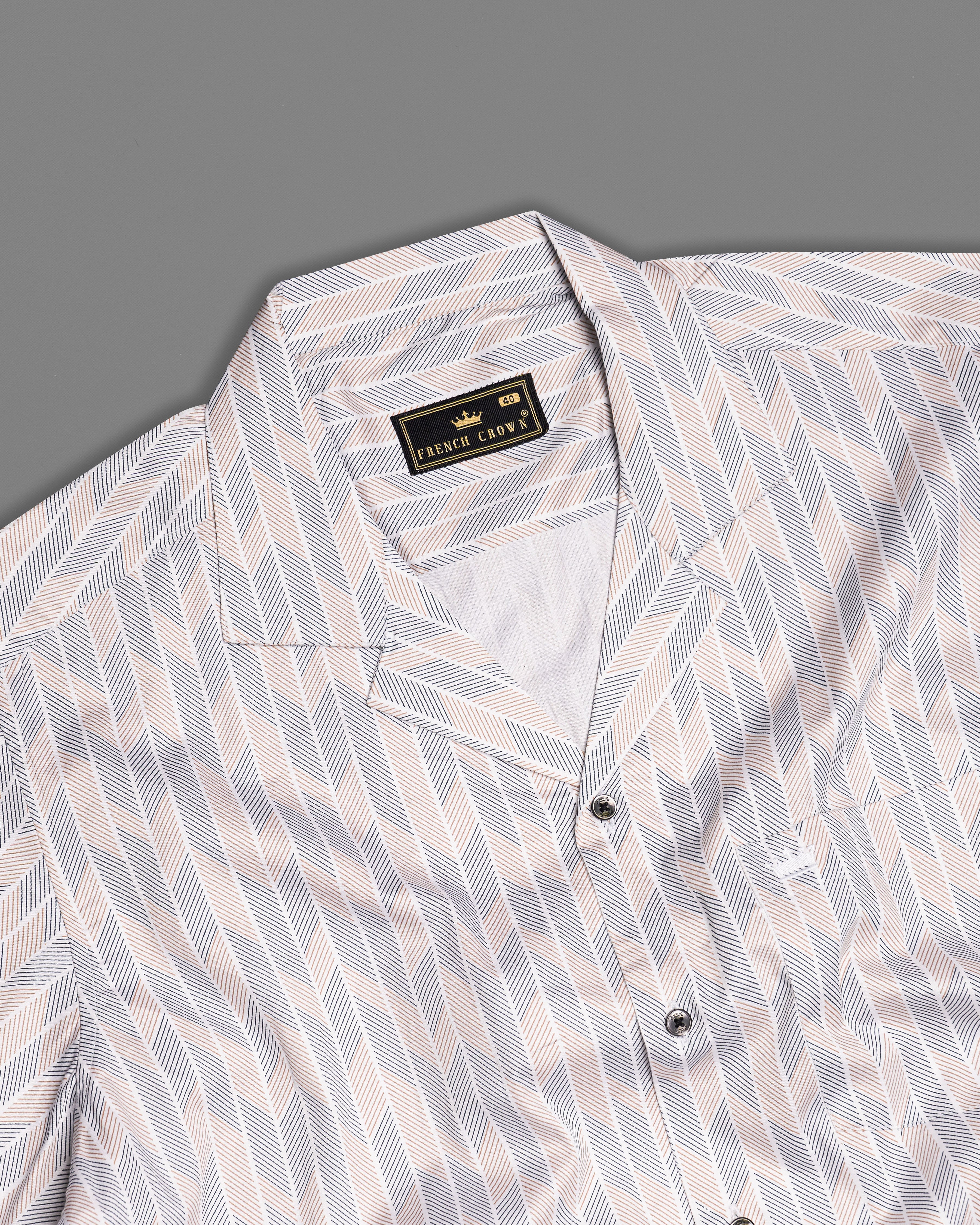 Chestnut Peach with Flint Gray Striped Super Soft Premium Cotton Half Sleeved Shirt 9694-CC-BLK-SS-38, 9694-CC-BLK-SS-39, 9694-CC-BLK-SS-40, 9694-CC-BLK-SS-42, 9694-CC-BLK-SS-44, 9694-CC-BLK-SS-46, 9694-CC-BLK-SS-48, 9694-CC-BLK-SS-50, 9694-CC-BLK-SS-52