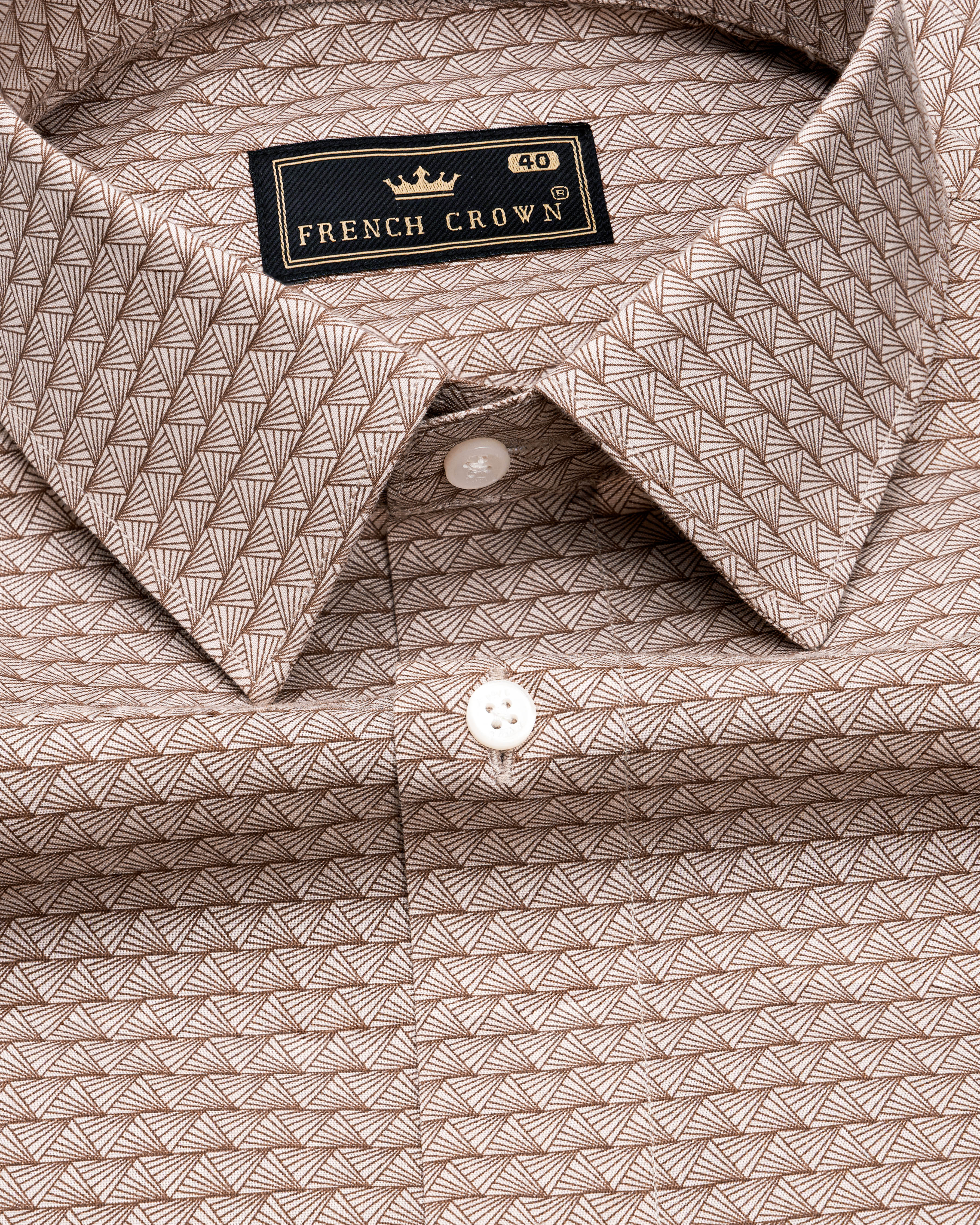 Cosmos Peach with Ferra Brown Geometric Pattern Royal Oxford Designer Shirt 9702-P449-38, 9702-P449-H-38, 9702-P449-39, 9702-P449-H-39, 9702-P449-40, 9702-P449-H-40, 9702-P449-42, 9702-P449-H-42, 9702-P449-44, 9702-P449-H-44, 9702-P449-46, 9702-P449-H-46, 9702-P449-48, 9702-P449-H-48, 9702-P449-50, 9702-P449-H-50, 9702-P449-52, 9702-P449-H-52