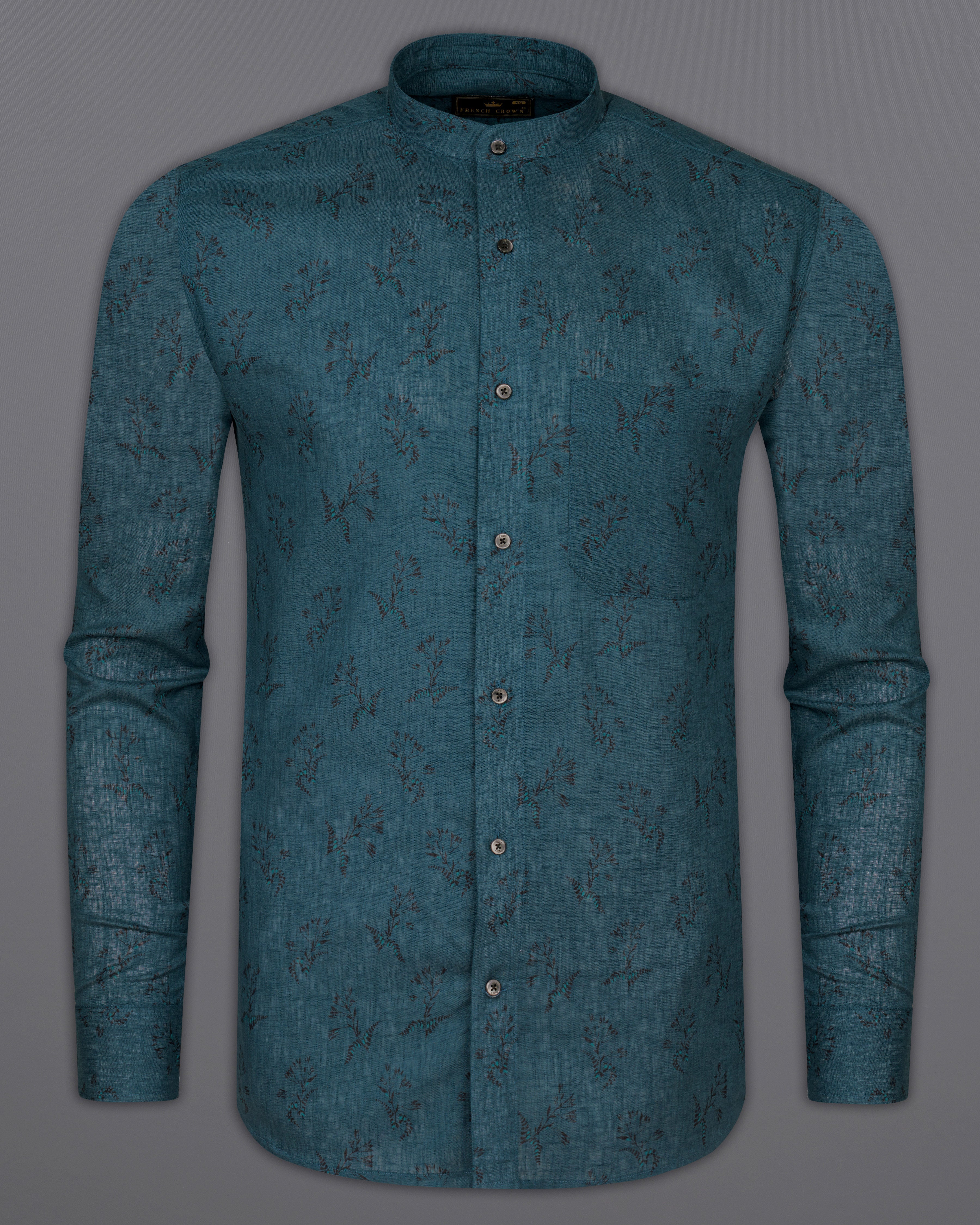 Cosmos Blue with Leaves Textured Luxurious Linen Shirt 9703-M-BLK-38, 9703-M-BLK-H-38, 9703-M-BLK-39, 9703-M-BLK-H-39, 9703-M-BLK-40, 9703-M-BLK-H-40, 9703-M-BLK-42, 9703-M-BLK-H-42, 9703-M-BLK-44, 9703-M-BLK-H-44, 9703-M-BLK-46, 9703-M-BLK-H-46, 9703-M-BLK-48, 9703-M-BLK-H-48, 9703-M-BLK-50, 9703-M-BLK-H-50, 9703-M-BLK-52, 9703-M-BLK-H-52