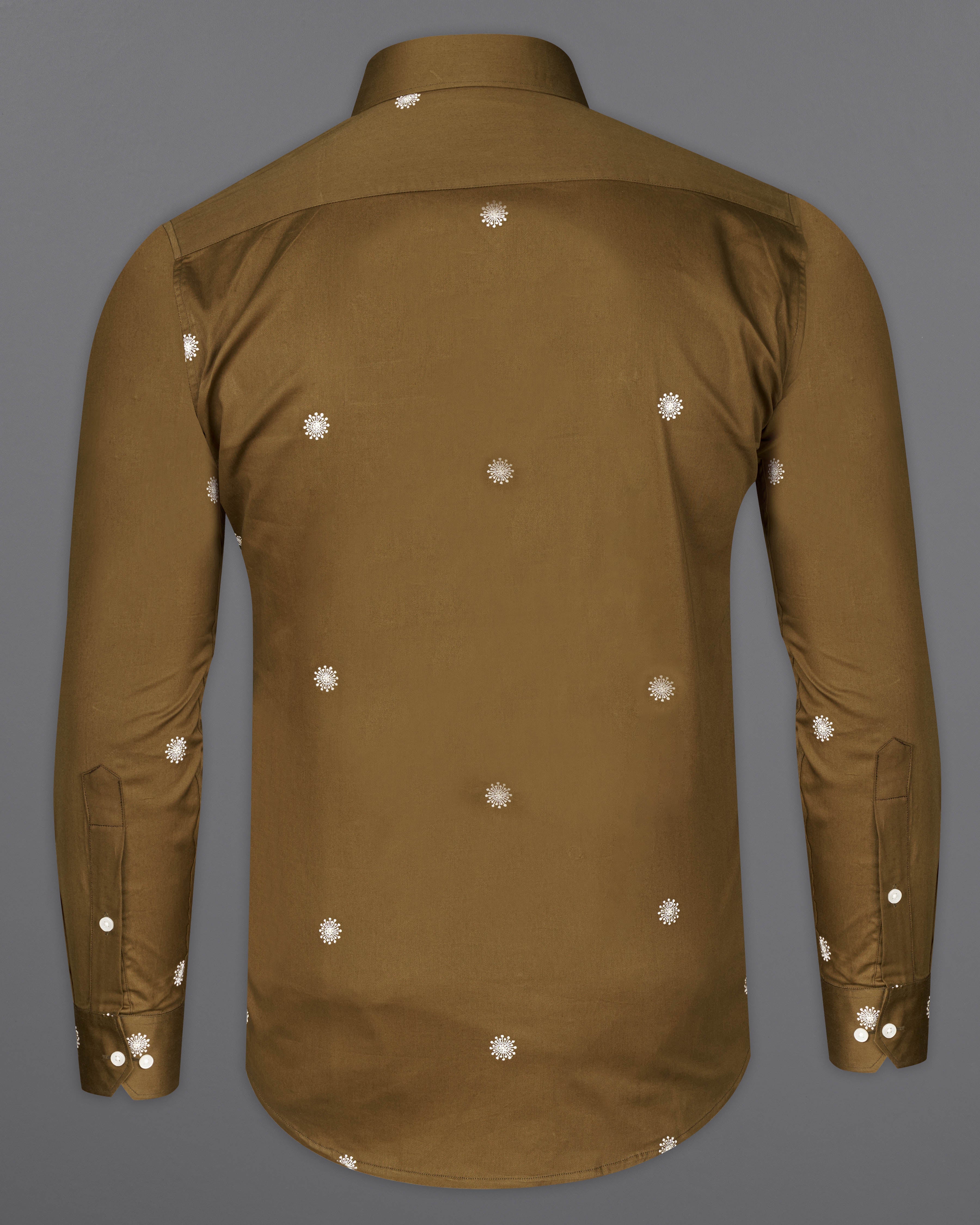 Pickled Brown Embroidered Super Soft Premium Cotton Shirt 9712-38, 9712-H-38, 9712-39, 9712-H-39, 9712-40, 9712-H-40, 9712-42, 9712-H-42, 9712-44, 9712-H-44, 9712-46, 9712-H-46, 9712-48, 9712-H-48, 9712-50, 9712-H-50, 9712-52, 9712-H-52