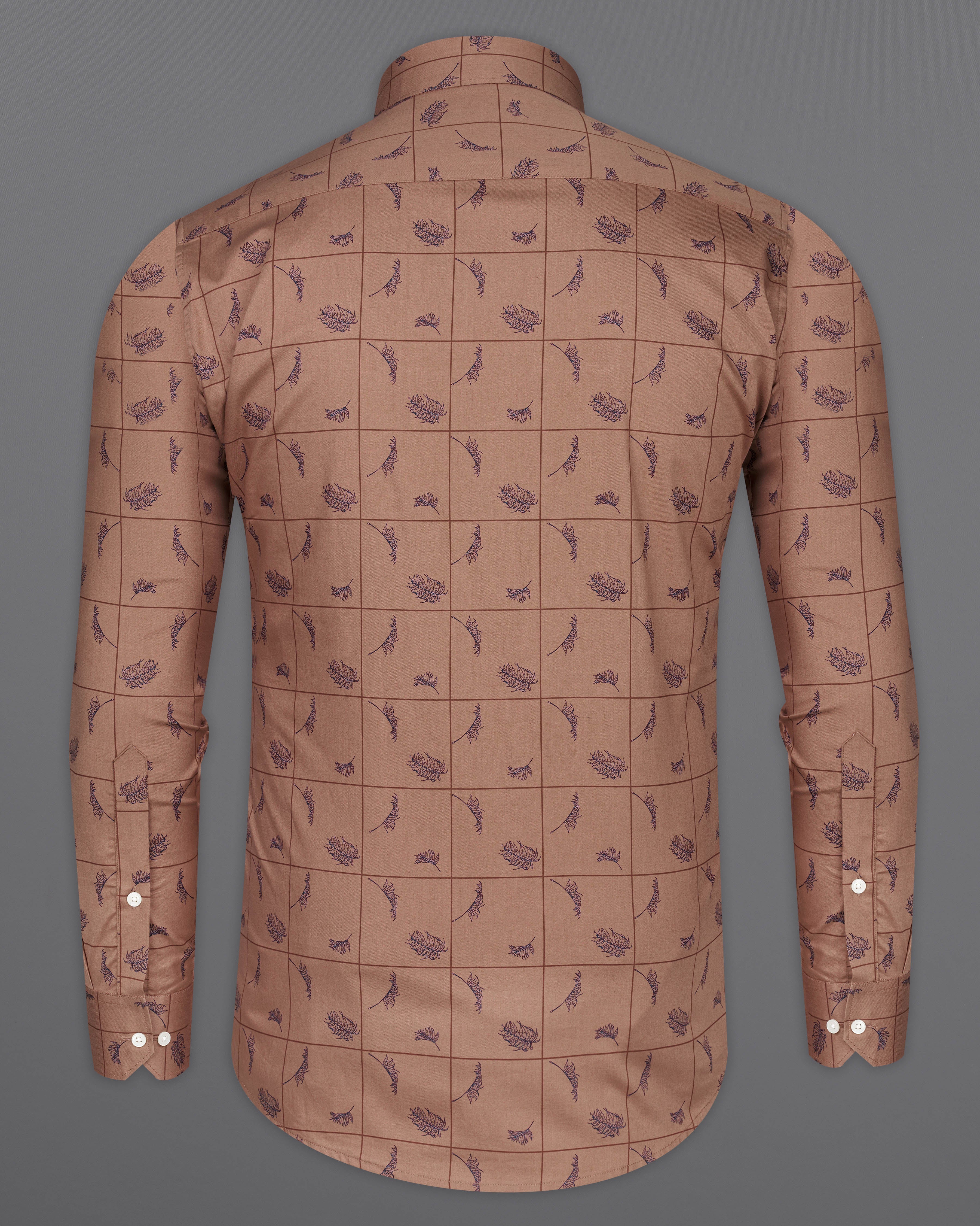 Reddish Brown Windowpane Leaves Printed Super Soft Premium Cotton Shirt 9714-BD-38, 9714-BD-H-38, 9714-BD-39, 9714-BD-H-39, 9714-BD-40, 9714-BD-H-40, 9714-BD-42, 9714-BD-H-42, 9714-BD-44, 9714-BD-H-44, 9714-BD-46, 9714-BD-H-46, 9714-BD-48, 9714-BD-H-48, 9714-BD-50, 9714-BD-H-50, 9714-BD-52, 9714-BD-H-52