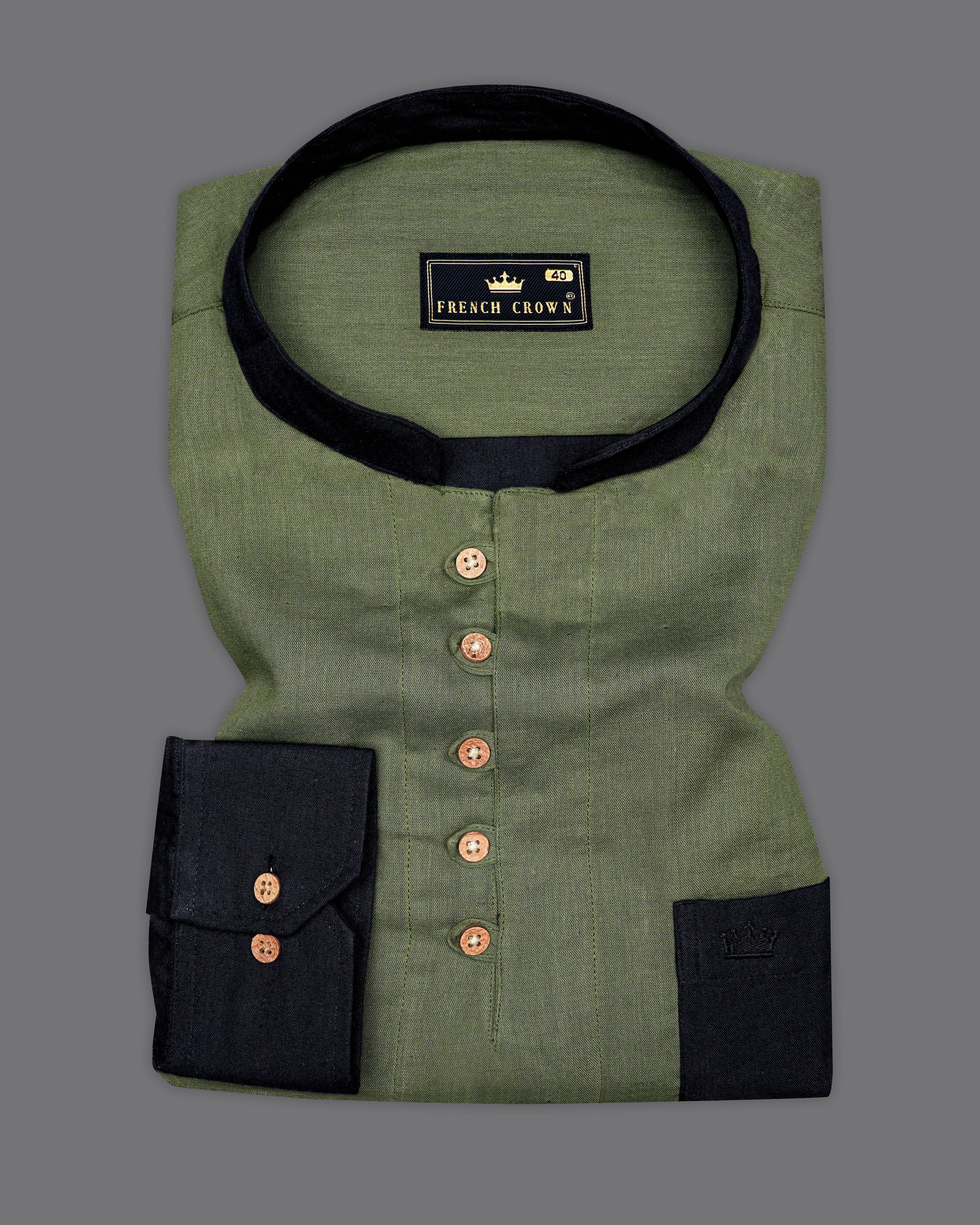 Flint Green With Black Sleeve and Premium Cotton Designer Kurta Shirt 9718-KS-38, 9718-KS-H-38, 9718-KS-39, 9718-KS-H-39, 9718-KS-40, 9718-KS-H-40, 9718-KS-42, 9718-KS-H-42, 9718-KS-44, 9718-KS-H-44, 9718-KS-46, 9718-KS-H-46, 9718-KS-48, 9718-KS-H-48, 9718-KS-50, 9718-KS-H-50, 9718-KS-52, 9718-KS-H-52