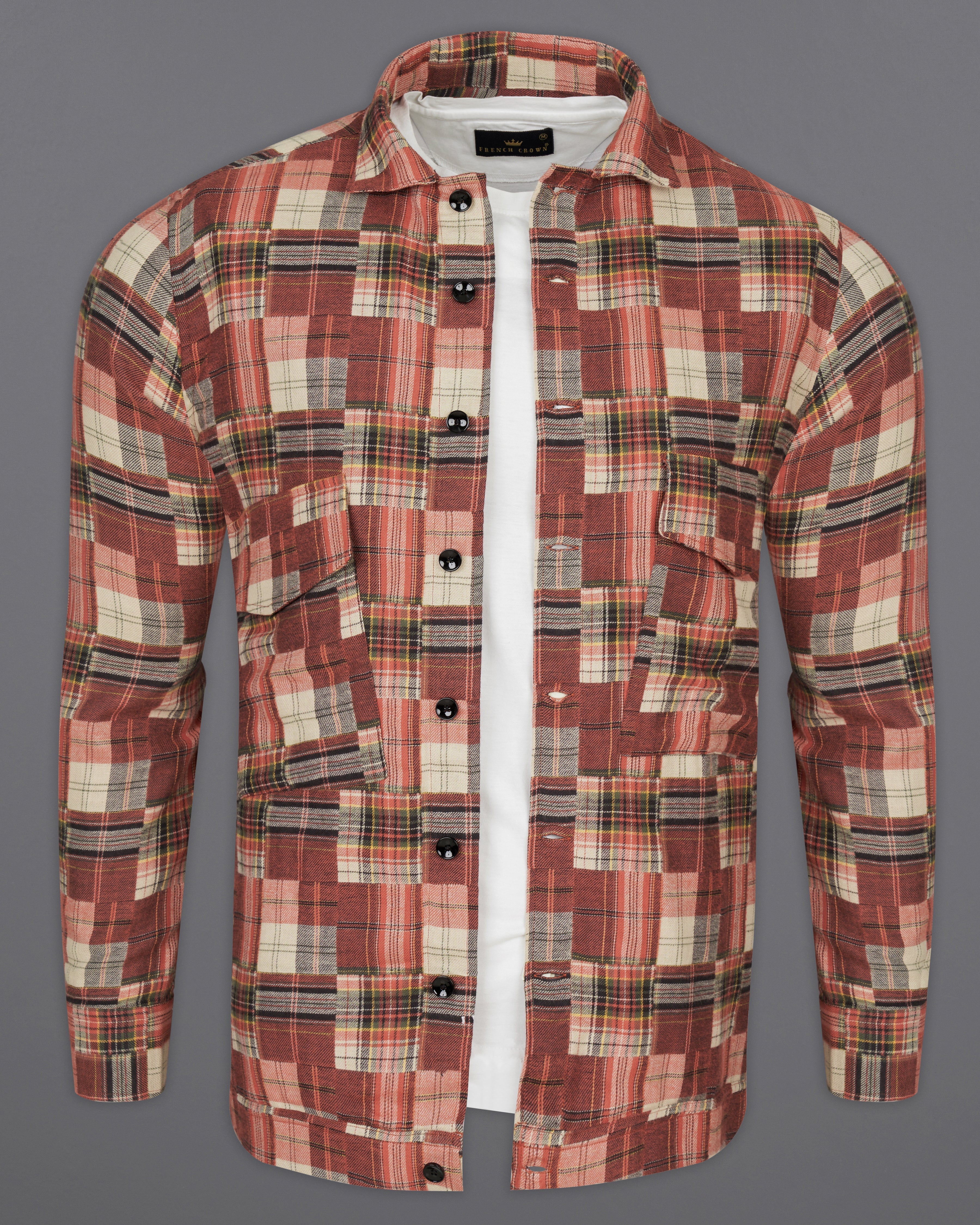 Ironstone with Hampton Brown Multicolour Flannel Designer Overshirt 9754-OS-BLK-P444-38, 9754-OS-BLK-P444-H-38, 9754-OS-BLK-P444-39, 9754-OS-BLK-P444-H-39, 9754-OS-BLK-P444-40, 9754-OS-BLK-P444-H-40, 9754-OS-BLK-P444-42, 9754-OS-BLK-P444-H-42, 9754-OS-BLK-P444-44, 9754-OS-BLK-P444-H-44, 9754-OS-BLK-P444-46, 9754-OS-BLK-P444-H-46, 9754-OS-BLK-P444-48, 9754-OS-BLK-P444-H-48, 9754-OS-BLK-P444-50, 9754-OS-BLK-P444-H-50, 9754-OS-BLK-P444-52, 9754-OS-BLK-P444-H-52