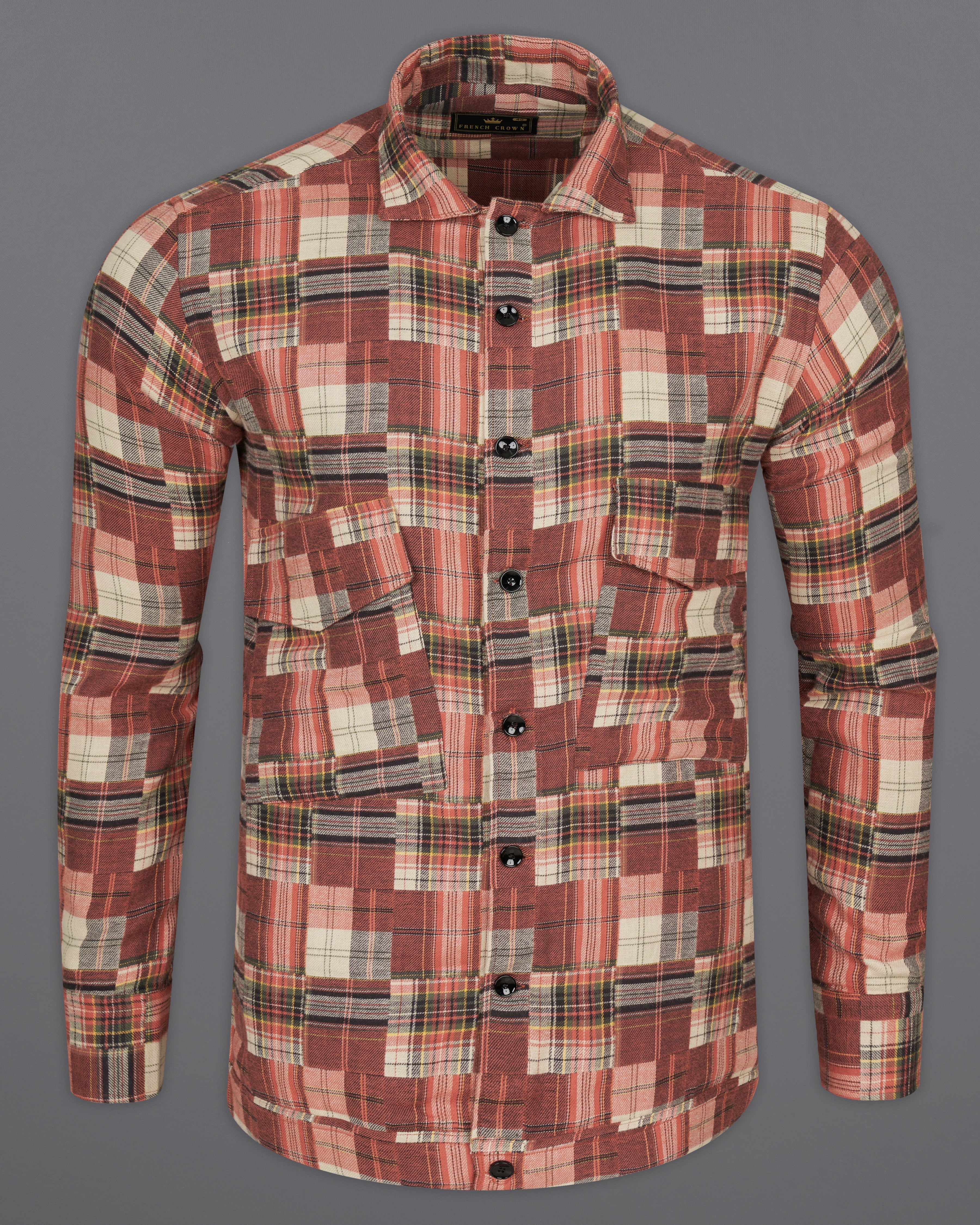 Ironstone with Hampton Brown Multicolour Flannel Designer Overshirt 9754-OS-BLK-P444-38, 9754-OS-BLK-P444-H-38, 9754-OS-BLK-P444-39, 9754-OS-BLK-P444-H-39, 9754-OS-BLK-P444-40, 9754-OS-BLK-P444-H-40, 9754-OS-BLK-P444-42, 9754-OS-BLK-P444-H-42, 9754-OS-BLK-P444-44, 9754-OS-BLK-P444-H-44, 9754-OS-BLK-P444-46, 9754-OS-BLK-P444-H-46, 9754-OS-BLK-P444-48, 9754-OS-BLK-P444-H-48, 9754-OS-BLK-P444-50, 9754-OS-BLK-P444-H-50, 9754-OS-BLK-P444-52, 9754-OS-BLK-P444-H-52