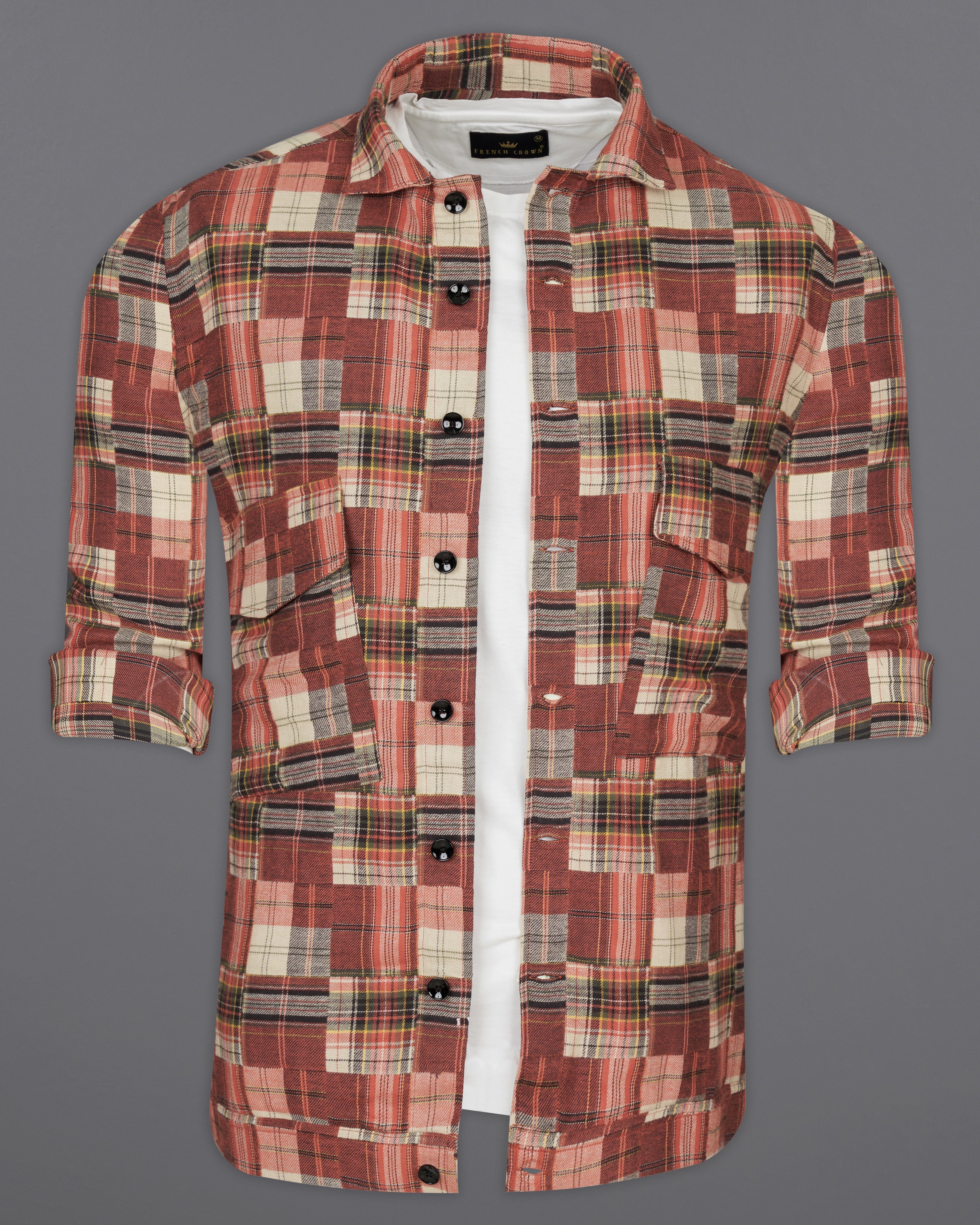 Ironstone with Hampton Brown Multicolour Flannel Designer Overshirt 9754-OS-BLK-P444-38, 9754-OS-BLK-P444-H-38, 9754-OS-BLK-P444-39, 9754-OS-BLK-P444-H-39, 9754-OS-BLK-P444-40, 9754-OS-BLK-P444-H-40, 9754-OS-BLK-P444-42, 9754-OS-BLK-P444-H-42, 9754-OS-BLK-P444-44, 9754-OS-BLK-P444-H-44, 9754-OS-BLK-P444-46, 9754-OS-BLK-P444-H-46, 9754-OS-BLK-P444-48, 9754-OS-BLK-P444-H-48, 9754-OS-BLK-P444-50, 9754-OS-BLK-P444-H-50, 9754-OS-BLK-P444-52, 9754-OS-BLK-P444-H-52