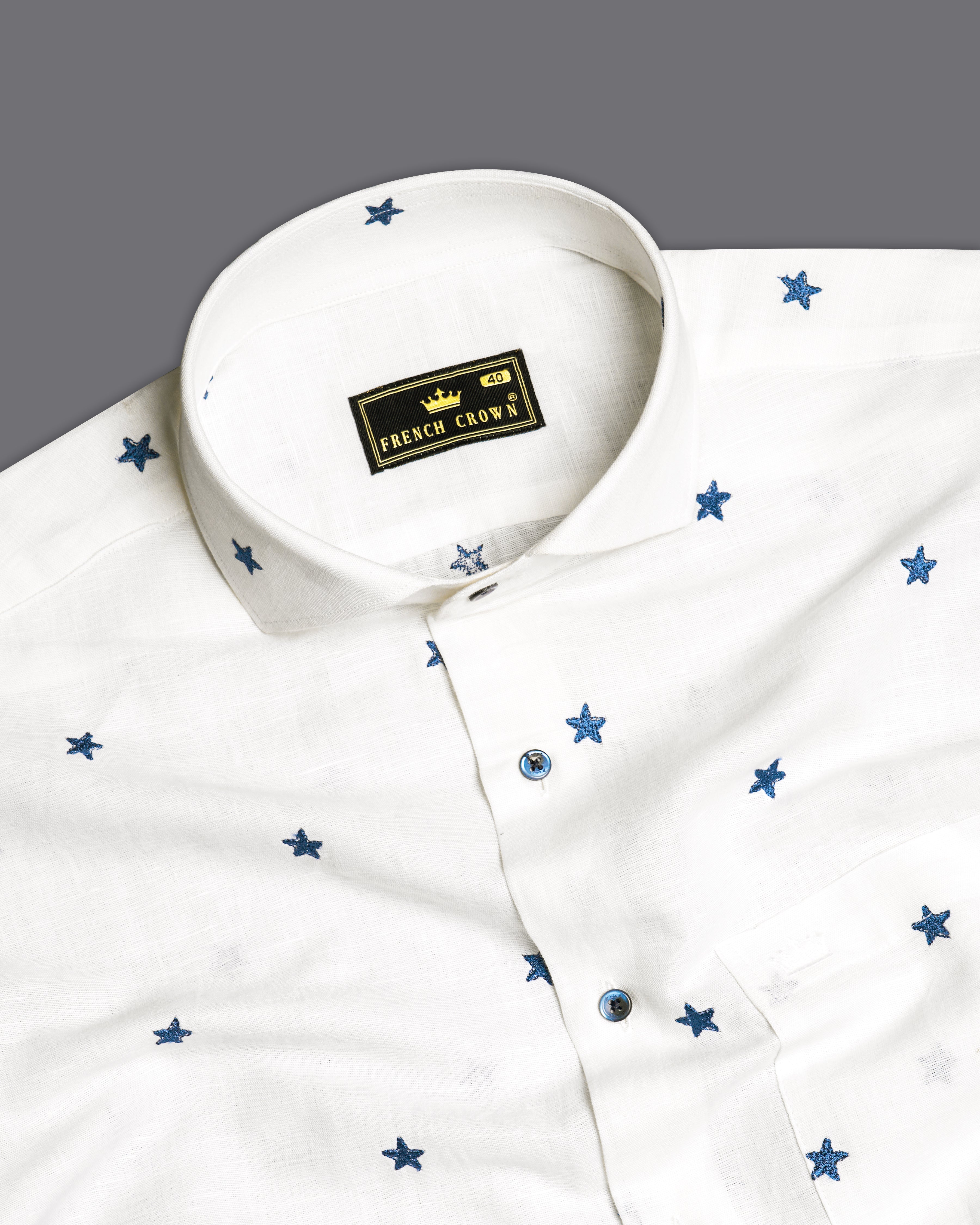 Off White with Stars Textured Luxurious Linen Shirt 9760-CA-BLE-38, 9760-CA-BLE-H-38, 9760-CA-BLE-39, 9760-CA-BLE-H-39, 9760-CA-BLE-40, 9760-CA-BLE-H-40, 9760-CA-BLE-42, 9760-CA-BLE-H-42, 9760-CA-BLE-44, 9760-CA-BLE-H-44, 9760-CA-BLE-46, 9760-CA-BLE-H-46, 9760-CA-BLE-48, 9760-CA-BLE-H-48, 9760-CA-BLE-50, 9760-CA-BLE-H-50, 9760-CA-BLE-52, 9760-CA-BLE-H-52