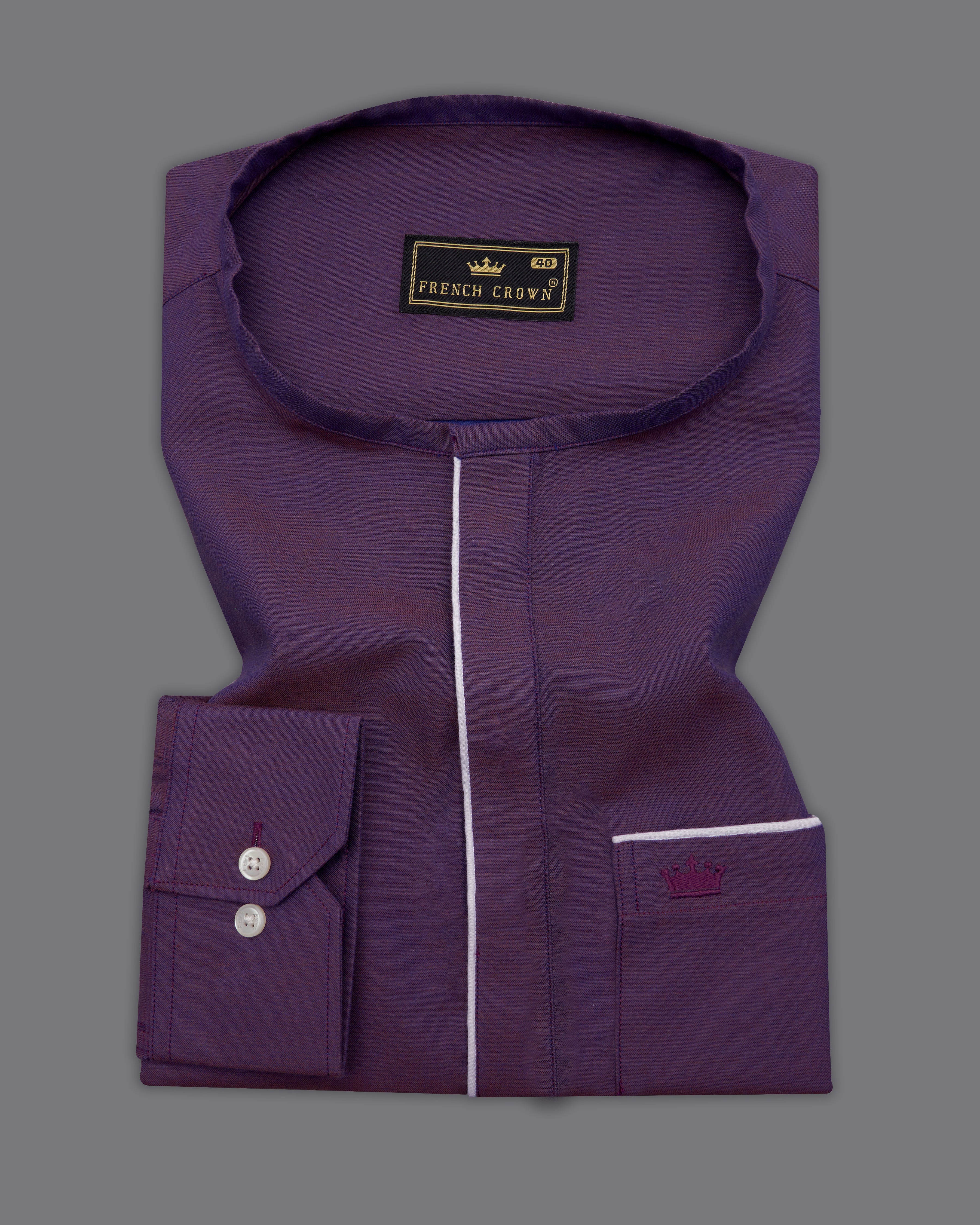 Matterhorn Purple with White Piping Work Royal Oxford Designer Kurta Shirt 9769-WOC-P447-38, 9769-WOC-P447-H-38, 9769-WOC-P447-39, 9769-WOC-P447-H-39, 9769-WOC-P447-40, 9769-WOC-P447-H-40, 9769-WOC-P447-42, 9769-WOC-P447-H-42, 9769-WOC-P447-44, 9769-WOC-P447-H-44, 9769-WOC-P447-46, 9769-WOC-P447-H-46, 9769-WOC-P447-48, 9769-WOC-P447-H-48, 9769-WOC-P447-50, 9769-WOC-P447-H-50, 9769-WOC-P447-52, 9769-WOC-P447-H-52