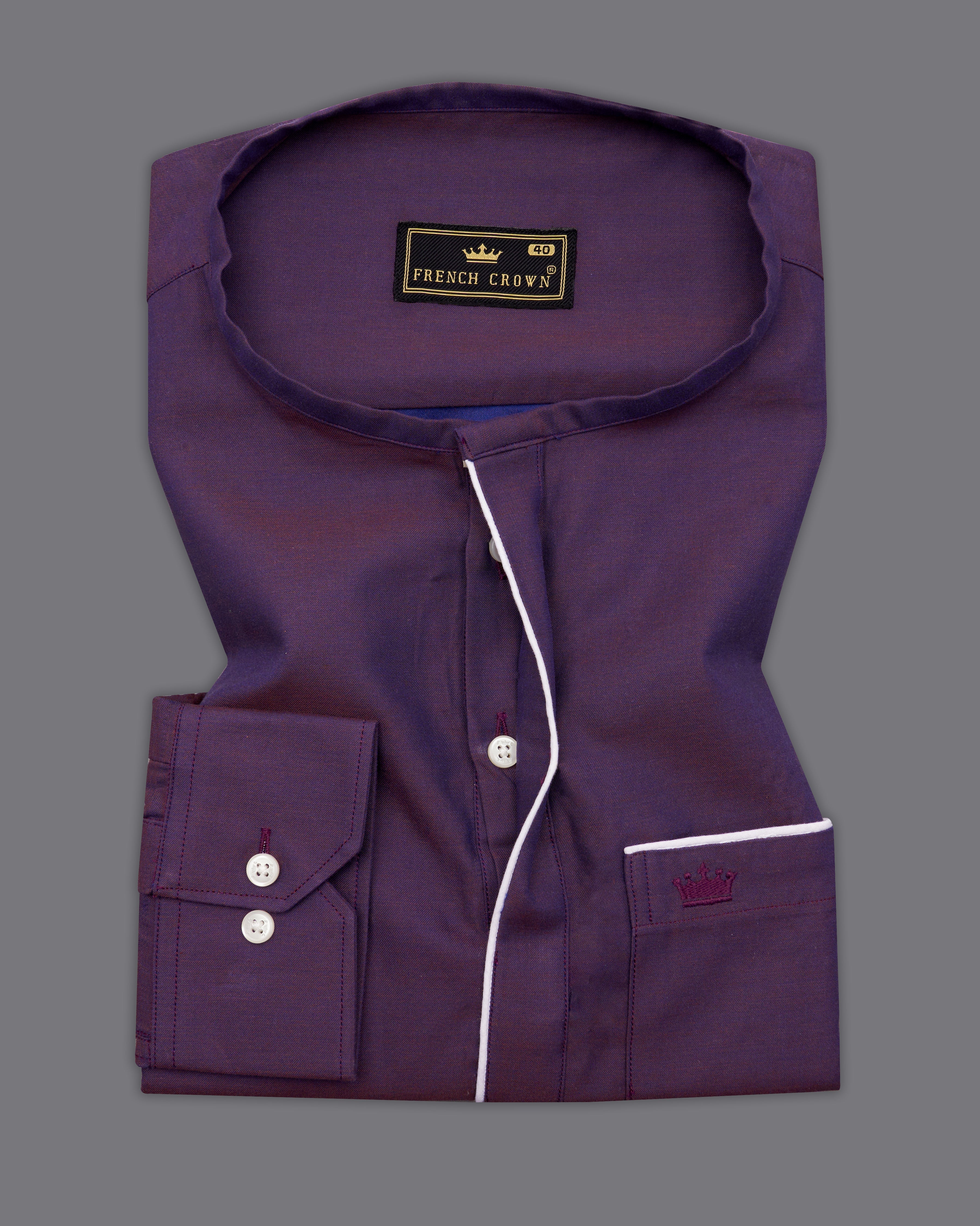 Matterhorn Purple with White Piping Work Royal Oxford Designer Kurta Shirt 9769-WOC-P447-38, 9769-WOC-P447-H-38, 9769-WOC-P447-39, 9769-WOC-P447-H-39, 9769-WOC-P447-40, 9769-WOC-P447-H-40, 9769-WOC-P447-42, 9769-WOC-P447-H-42, 9769-WOC-P447-44, 9769-WOC-P447-H-44, 9769-WOC-P447-46, 9769-WOC-P447-H-46, 9769-WOC-P447-48, 9769-WOC-P447-H-48, 9769-WOC-P447-50, 9769-WOC-P447-H-50, 9769-WOC-P447-52, 9769-WOC-P447-H-52