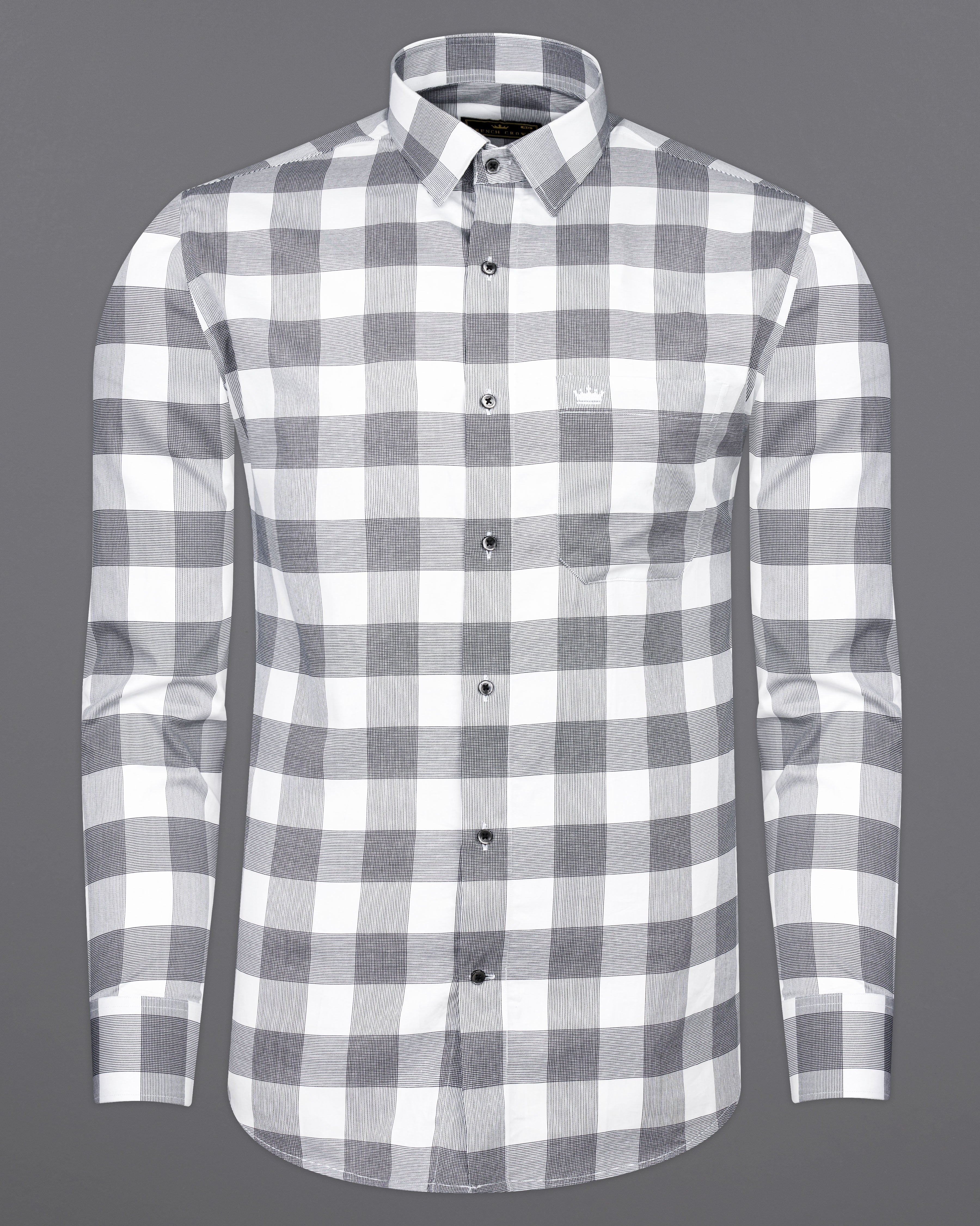 Bright White and Black Twill Checkered Premium Cotton Shirt 9777-BLK-38, 9777-BLK-H-38, 9777-BLK-39, 9777-BLK-H-39, 9777-BLK-40, 9777-BLK-H-40, 9777-BLK-42, 9777-BLK-H-42, 9777-BLK-44, 9777-BLK-H-44, 9777-BLK-46, 9777-BLK-H-46, 9777-BLK-48, 9777-BLK-H-48, 9777-BLK-50, 9777-BLK-H-50, 9777-BLK-52, 9777-BLK-H-52