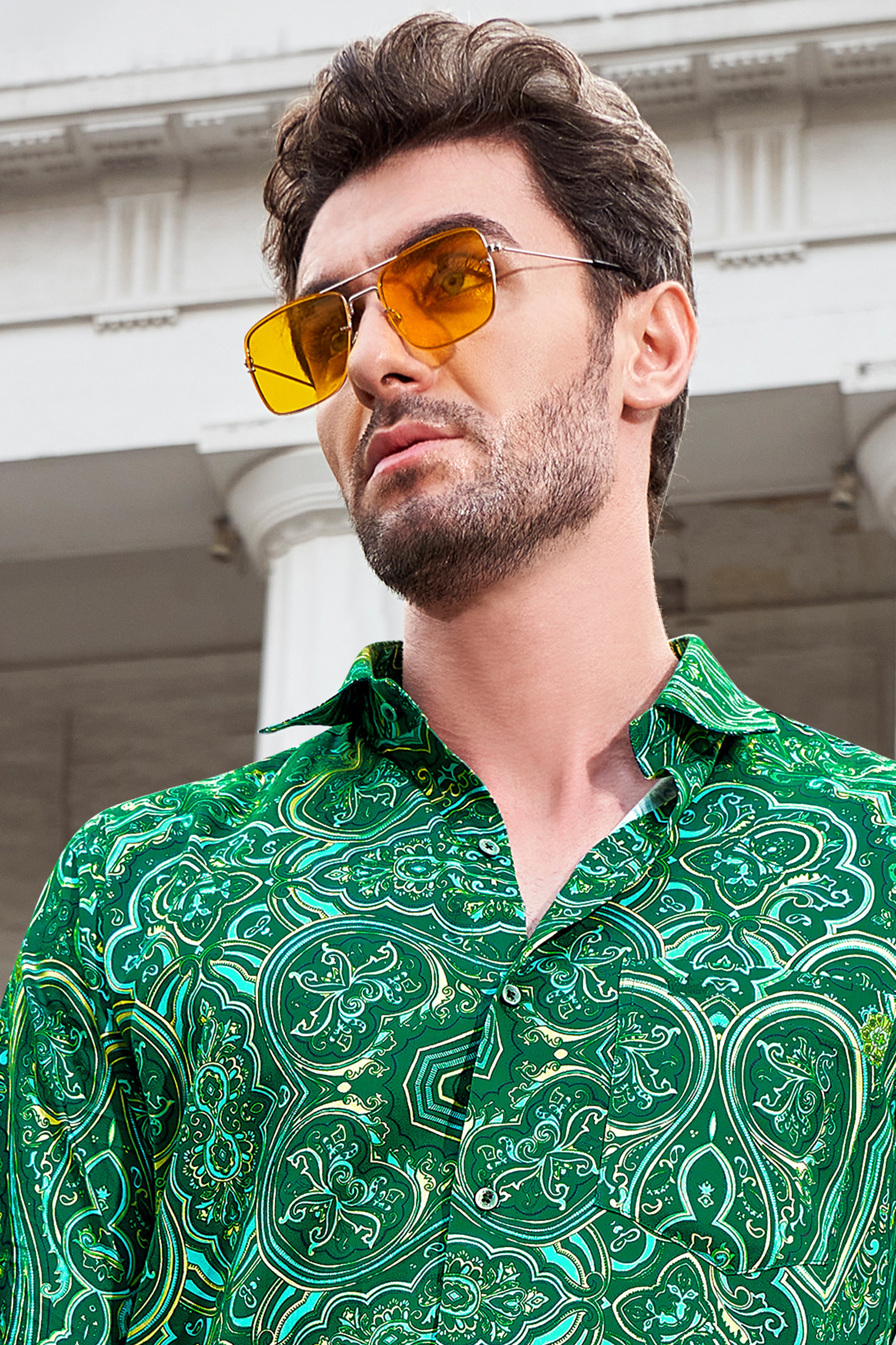 Dartmouth Green With Boho Printed Super Soft Premium Cotton Shirt