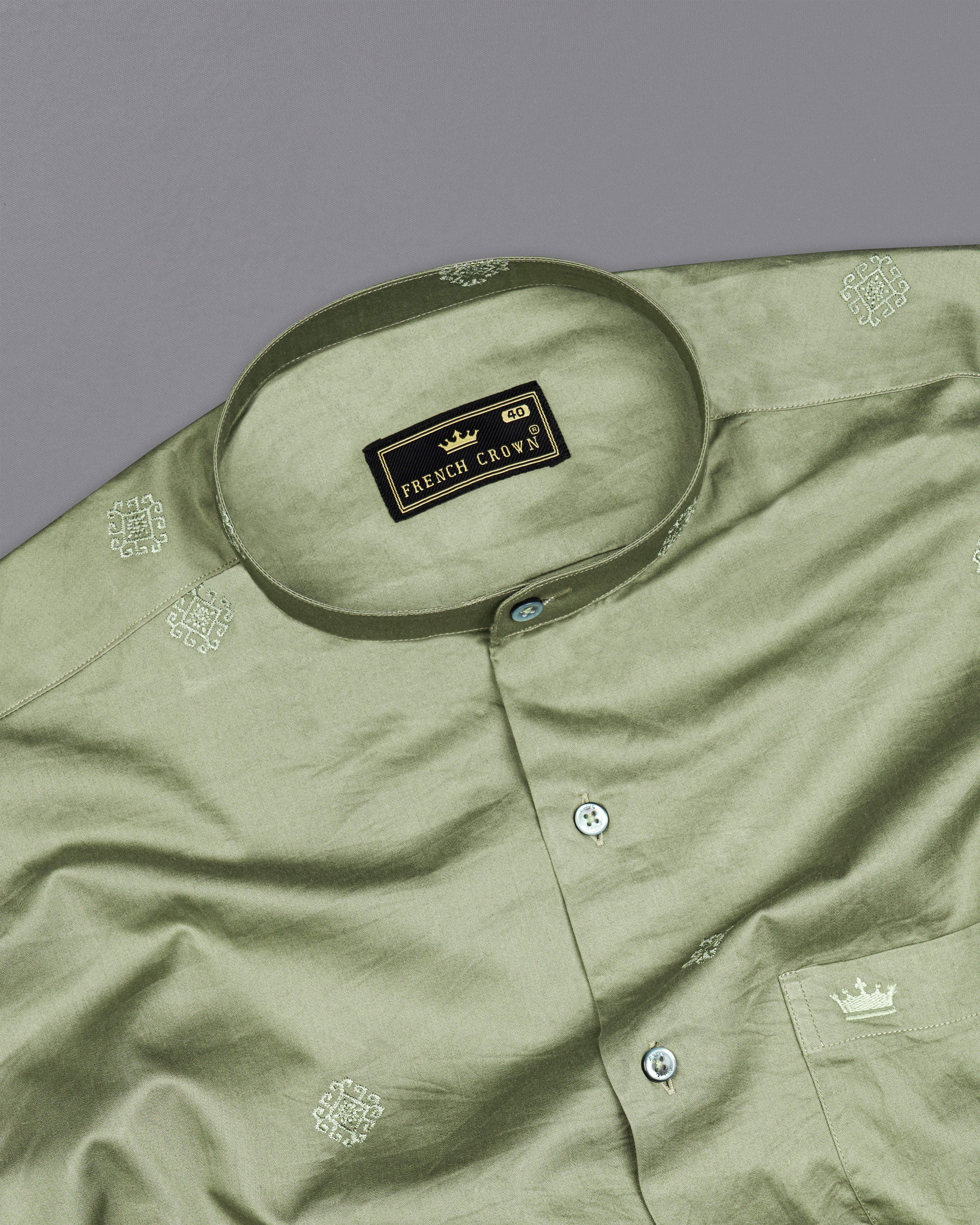 Cement Green Embroidered Super Soft Premium Cotton Shirt 9821-M-GR-38, 9821-M-GR-H-38, 9821-M-GR-39, 9821-M-GR-H-39, 9821-M-GR-40, 9821-M-GR-H-40, 9821-M-GR-42, 9821-M-GR-H-42, 9821-M-GR-44, 9821-M-GR-H-44, 9821-M-GR-46, 9821-M-GR-H-46, 9821-M-GR-48, 9821-M-GR-H-48, 9821-M-GR-50, 9821-M-GR-H-50, 9821-M-GR-52, 9821-M-GR-H-52