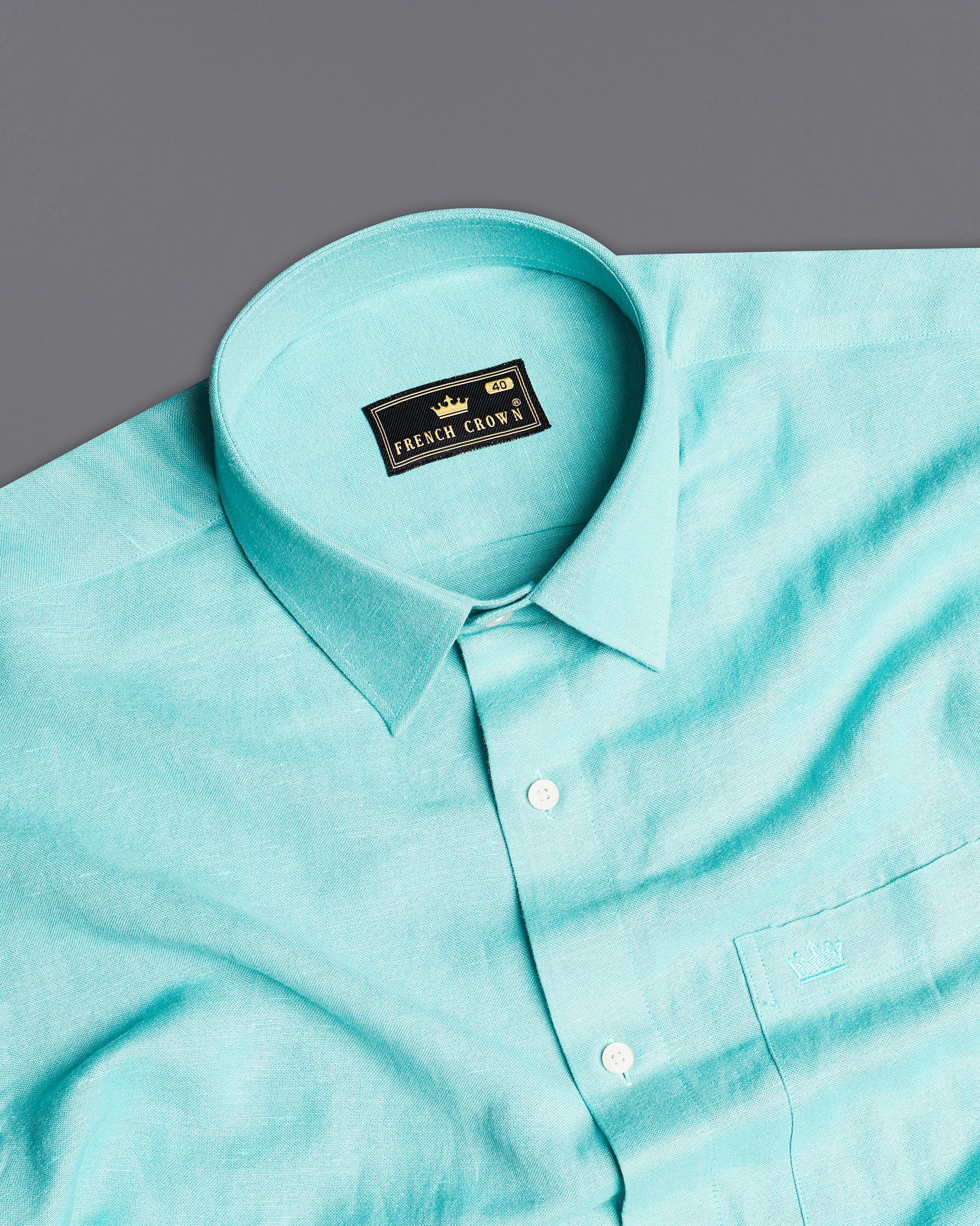 Mizuasagi Aqua Blue Luxurious Linen Shirt 9822-38, 9822-H-38, 9822-39, 9822-H-39, 9822-40, 9822-H-40, 9822-42, 9822-H-42, 9822-44, 9822-H-44, 9822-46, 9822-H-46, 9822-48, 9822-H-48, 9822-50, 9822-H-50, 9822-52, 9822-H-52