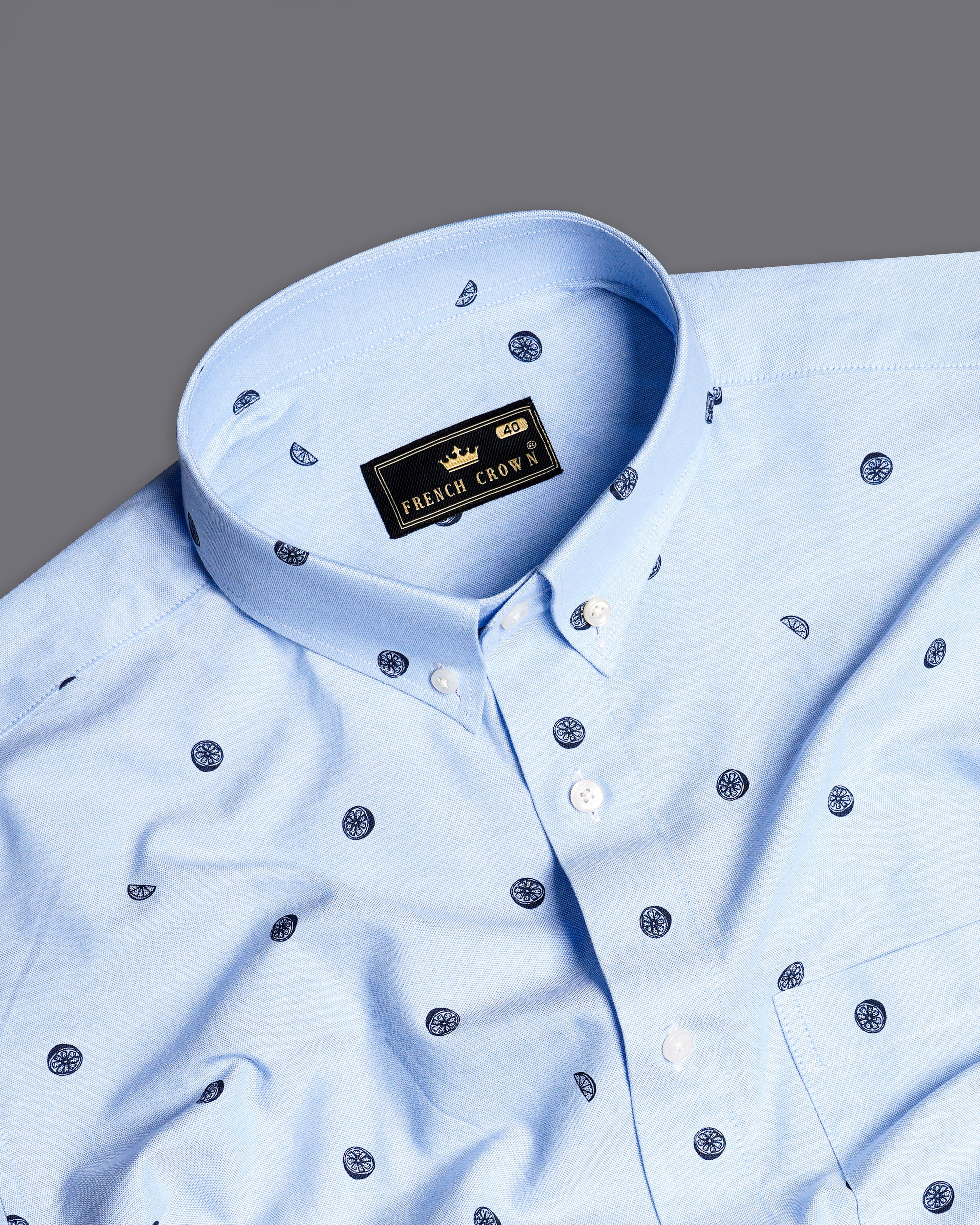 Spindle Sky Blue with Gunmetal Blue Printed Royal Oxford Shirt 9849-BD-38, 9849-BD-H-38, 9849-BD-39, 9849-BD-H-39, 9849-BD-40, 9849-BD-H-40, 9849-BD-42, 9849-BD-H-42, 9849-BD-44, 9849-BD-H-44, 9849-BD-46, 9849-BD-H-46, 9849-BD-48, 9849-BD-H-48, 9849-BD-50, 9849-BD-H-50, 9849-BD-52, 9849-BD-H-52