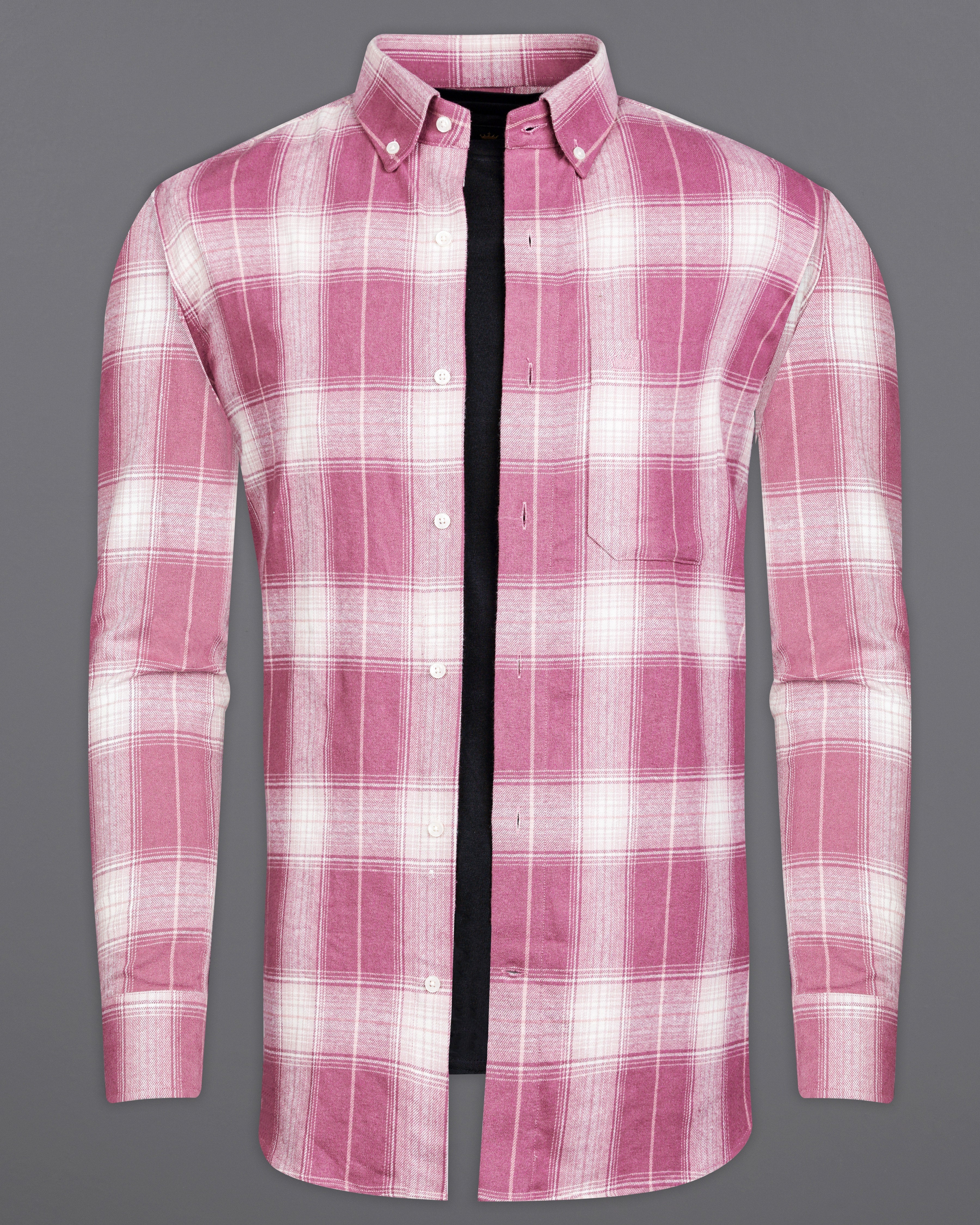 Tapestry Pink with White Plaid Flannel Overshirt/Shacket 9850-BD-OS-38, 9850-BD-OS-H-38, 9850-BD-OS-39, 9850-BD-OS-H-39, 9850-BD-OS-40, 9850-BD-OS-H-40, 9850-BD-OS-42, 9850-BD-OS-H-42, 9850-BD-OS-44, 9850-BD-OS-H-44, 9850-BD-OS-46, 9850-BD-OS-H-46, 9850-BD-OS-48, 9850-BD-OS-H-48, 9850-BD-OS-50, 9850-BD-OS-H-50, 9850-BD-OS-52, 9850-BD-OS-H-52