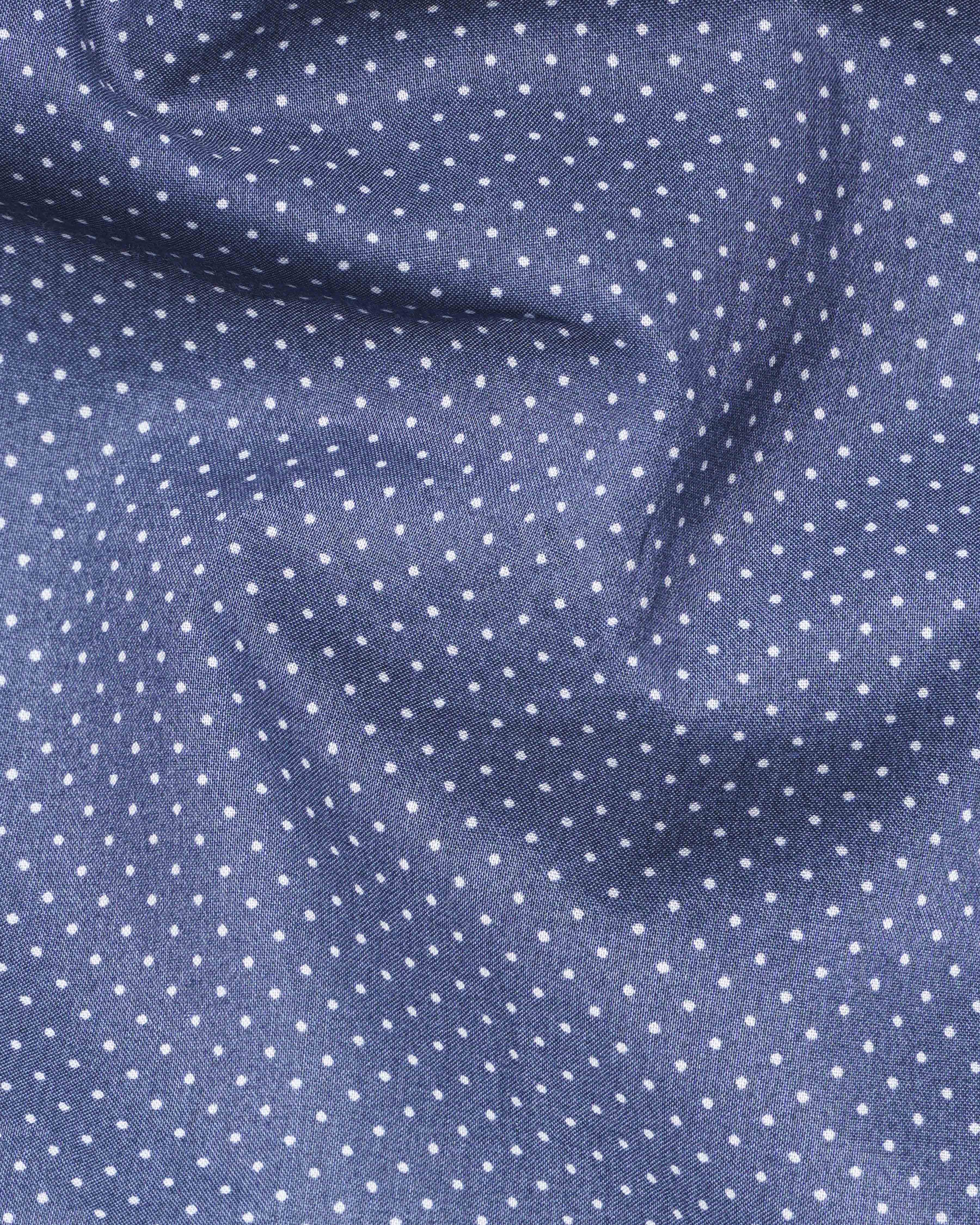 Twilight Blue Polka Dotted Premium Cotton Shirt 9853-M-38, 9853-M-H-38, 9853-M-39, 9853-M-H-39, 9853-M-40, 9853-M-H-40, 9853-M-42, 9853-M-H-42, 9853-M-44, 9853-M-H-44, 9853-M-46, 9853-M-H-46, 9853-M-48, 9853-M-H-48, 9853-M-50, 9853-M-H-50, 9853-M-52, 9853-M-H-52