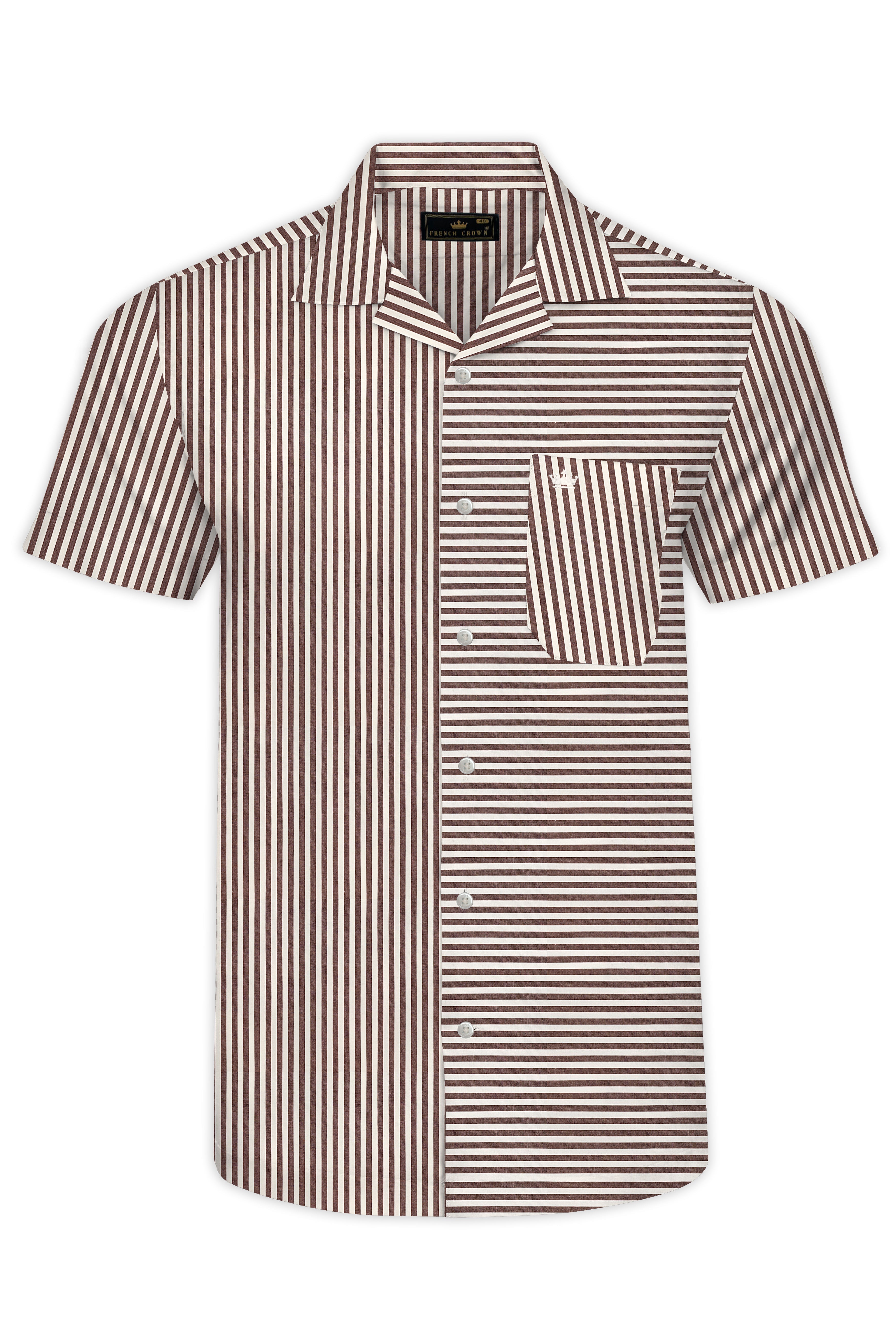 Millbrook Brown and White Striped Premium Cotton Designer Shirt