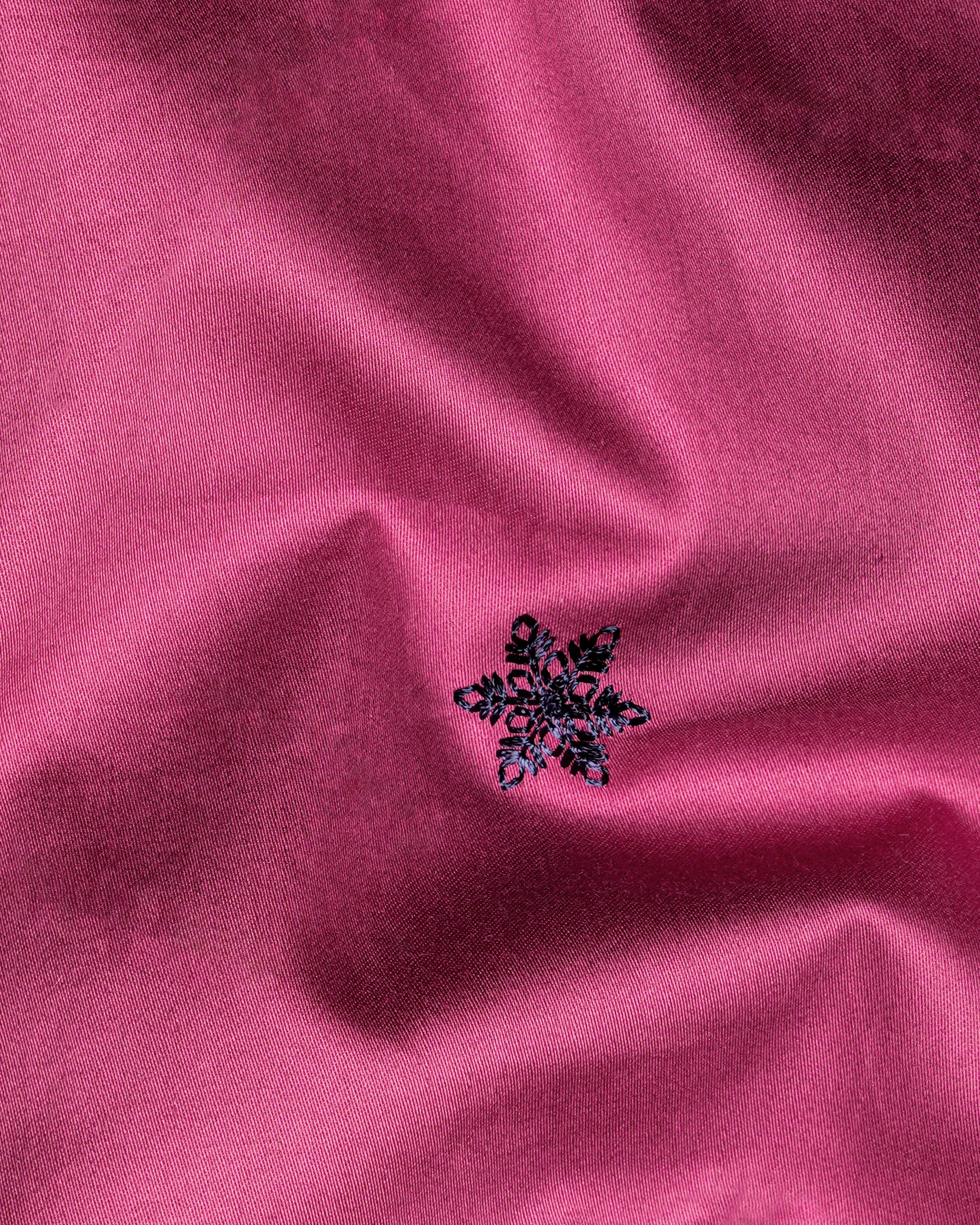 Cabaret Pink with Black Embroidered Super Soft Premium Cotton Shirt 9857-BLK-38, 9857-BLK-H-38, 9857-BLK-39, 9857-BLK-H-39, 9857-BLK-40, 9857-BLK-H-40, 9857-BLK-42, 9857-BLK-H-42, 9857-BLK-44, 9857-BLK-H-44, 9857-BLK-46, 9857-BLK-H-46, 9857-BLK-48, 9857-BLK-H-48, 9857-BLK-50, 9857-BLK-H-50, 9857-BLK-52, 9857-BLK-H-52