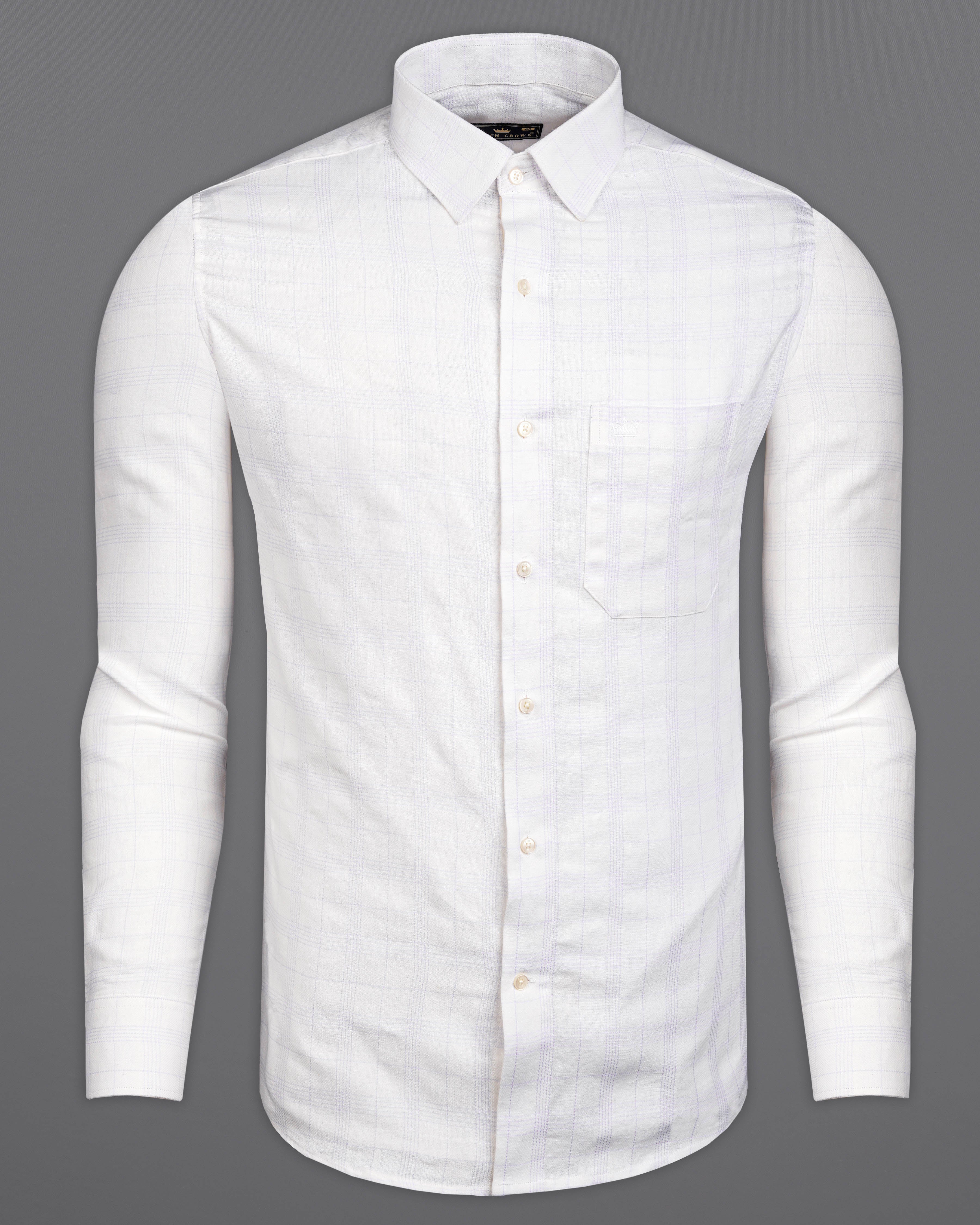 Off White Twill Subtle Checkered Premium Cotton Shirt 9862-38, 9862-H-38, 9862-39, 9862-H-39, 9862-40, 9862-H-40, 9862-42, 9862-H-42, 9862-44, 9862-H-44, 9862-46, 9862-H-46, 9862-48, 9862-H-48, 9862-50, 9862-H-50, 9862-52, 9862-H-52