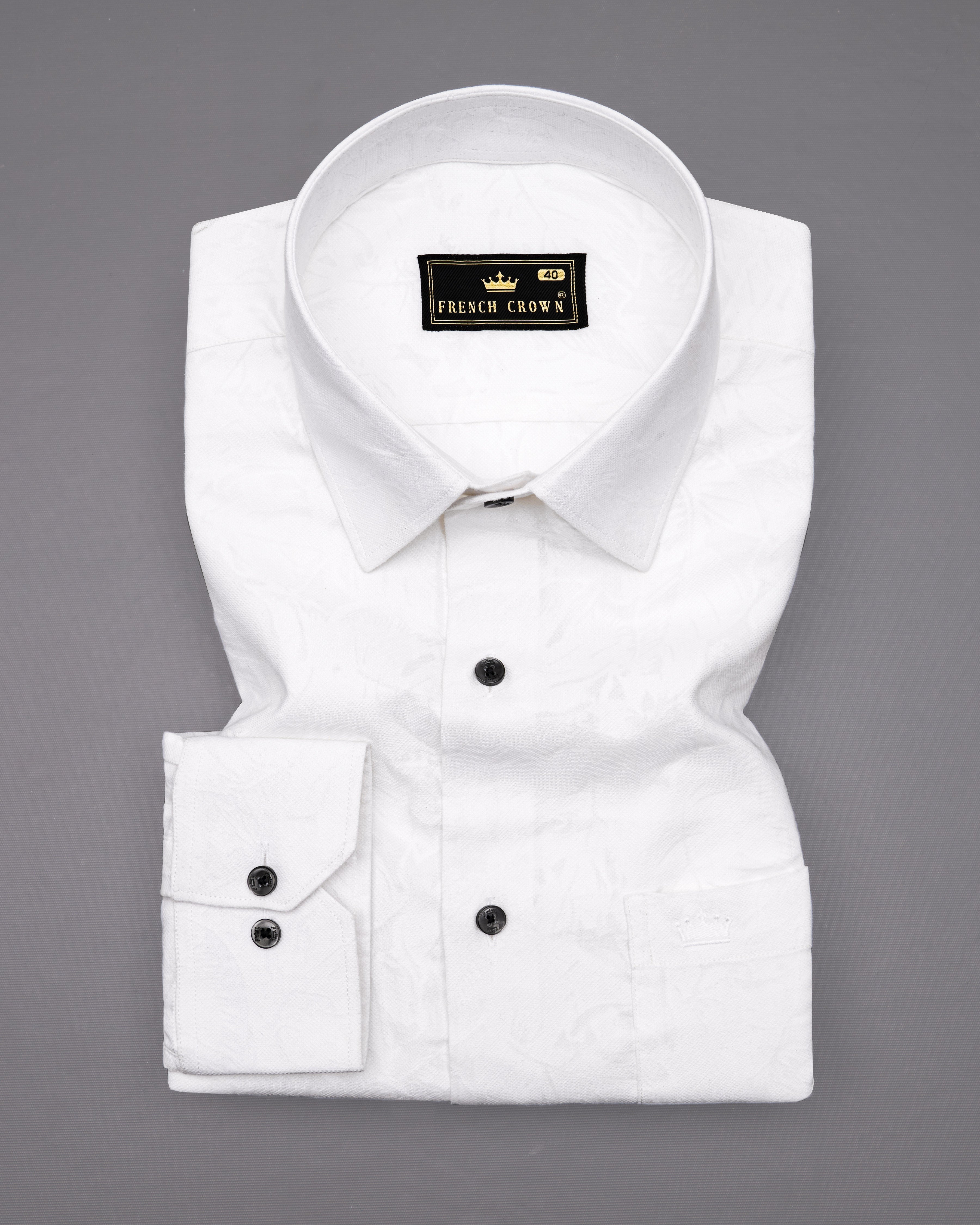 Bright White Jacquard Textured Premium Giza Cotton Shirt 9864-BLK-38, 9864-BLK-H-38, 9864-BLK-39, 9864-BLK-H-39, 9864-BLK-40, 9864-BLK-H-40, 9864-BLK-42, 9864-BLK-H-42, 9864-BLK-44, 9864-BLK-H-44, 9864-BLK-46, 9864-BLK-H-46, 9864-BLK-48, 9864-BLK-H-48, 9864-BLK-50, 9864-BLK-H-50, 9864-BLK-52, 9864-BLK-H-52