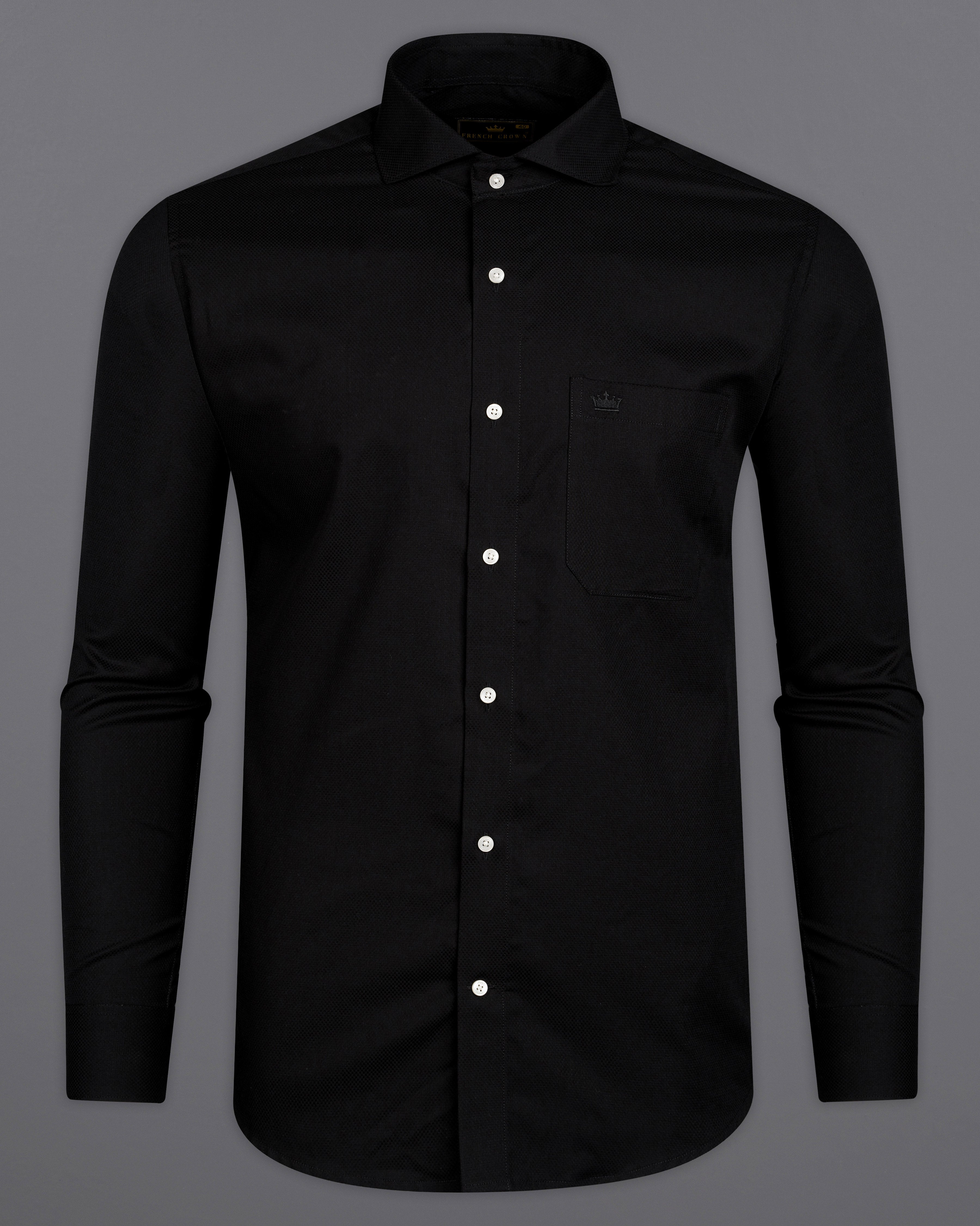 Jade Black Dobby Textured Premium Giza Cotton Shirt 9880-CA-38, 9880-CA-H-38, 9880-CA-39, 9880-CA-H-39, 9880-CA-40, 9880-CA-H-40, 9880-CA-42, 9880-CA-H-42, 9880-CA-44, 9880-CA-H-44, 9880-CA-46, 9880-CA-H-46, 9880-CA-48, 9880-CA-H-48, 9880-CA-50, 9880-CA-H-50, 9880-CA-52, 9880-CA-H-52