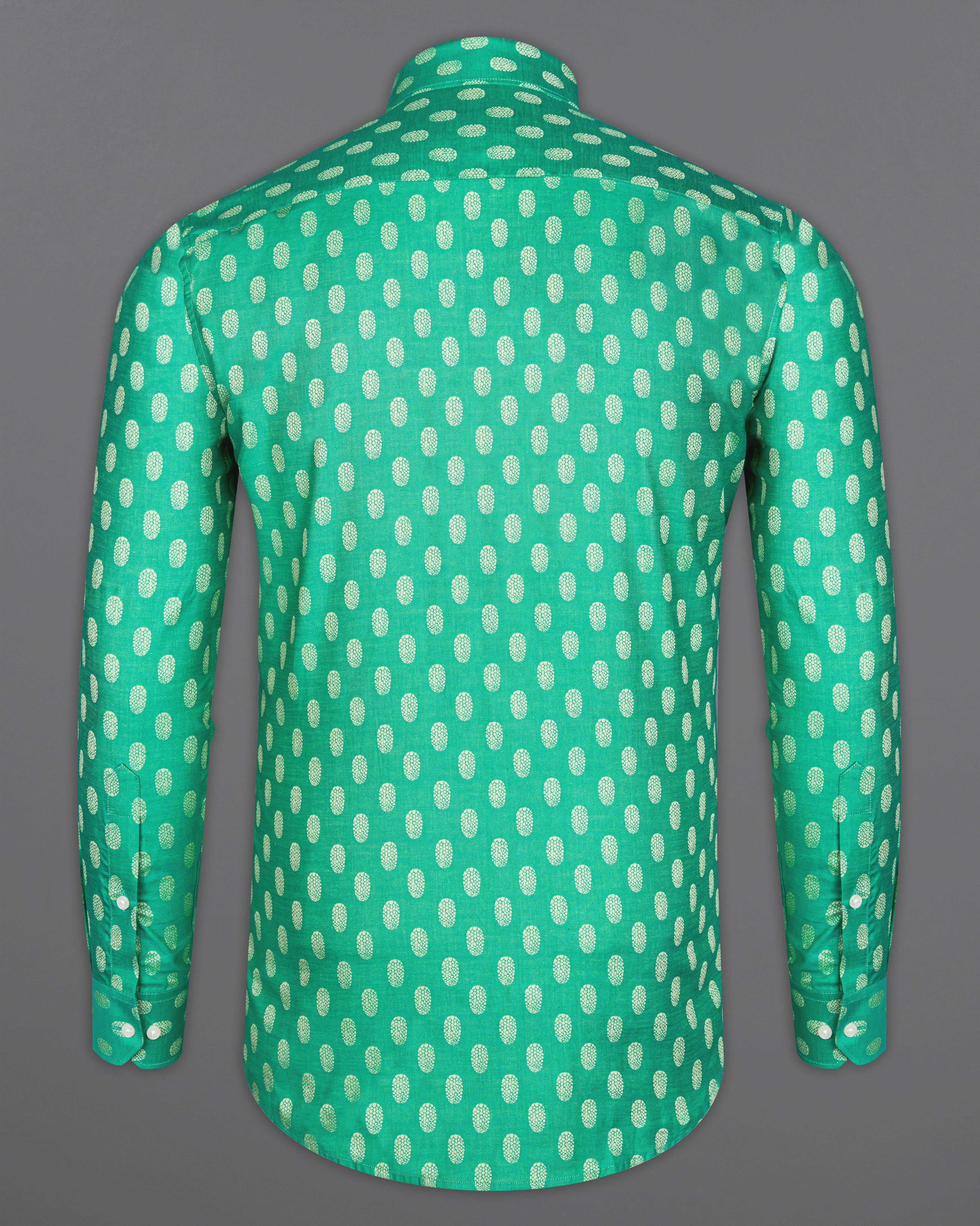 Meadow Green Jacquard Textured Premium Giza Cotton Shirt 9882-38, 9882-H-38, 9882-39, 9882-H-39, 9882-40, 9882-H-40, 9882-42, 9882-H-42, 9882-44, 9882-H-44, 9882-46, 9882-H-46, 9882-48, 9882-H-48, 9882-50, 9882-H-50, 9882-52, 9882-H-52