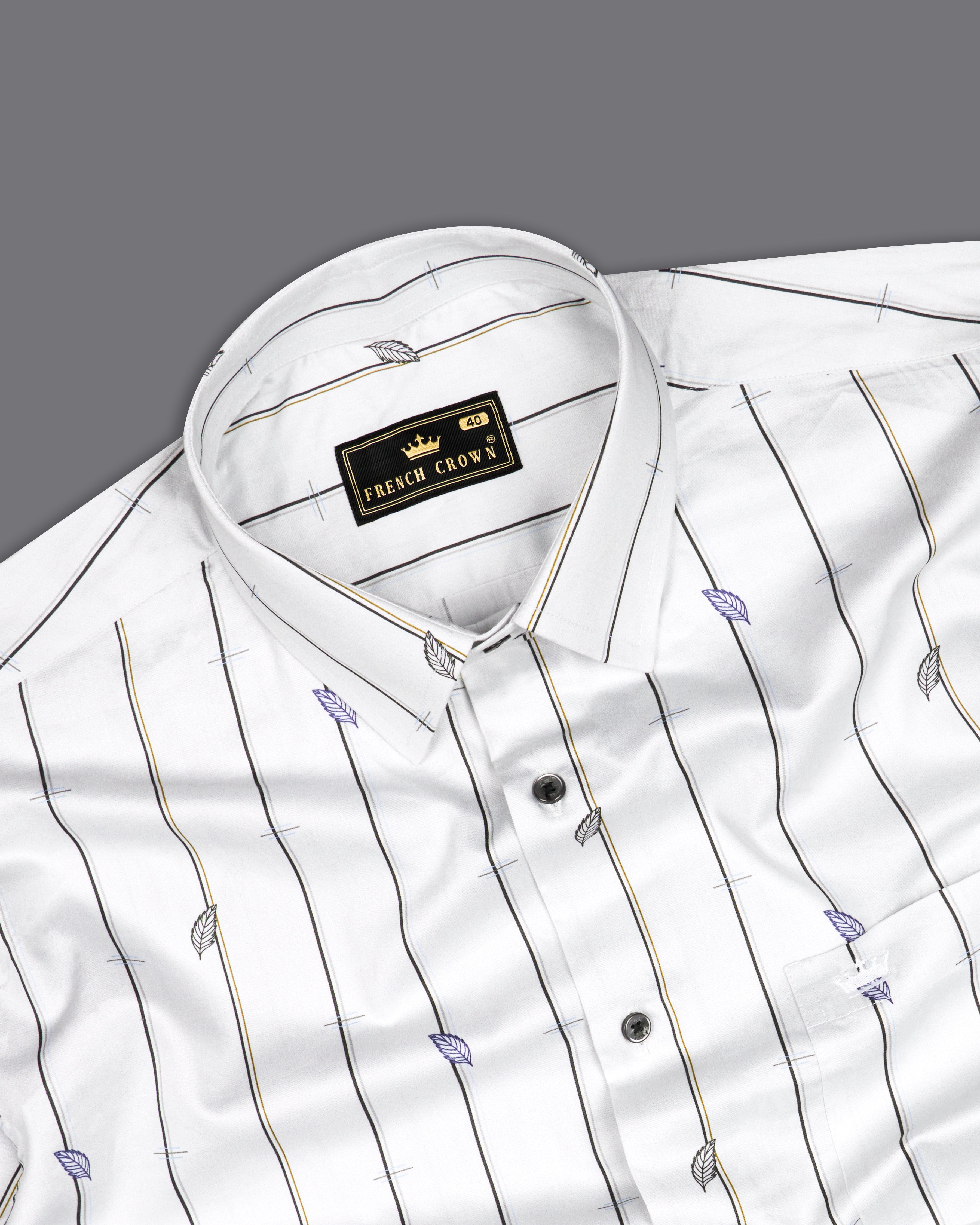 Bright White Striped with Leaves Printed Super Soft Premium Cotton Shirt 9887-BLK-38, 9887-BLK-H-38, 9887-BLK-39, 9887-BLK-H-39, 9887-BLK-40, 9887-BLK-H-40, 9887-BLK-42, 9887-BLK-H-42, 9887-BLK-44, 9887-BLK-H-44, 9887-BLK-46, 9887-BLK-H-46, 9887-BLK-48, 9887-BLK-H-48, 9887-BLK-50, 9887-BLK-H-50, 9887-BLK-52, 9887-BLK-H-52