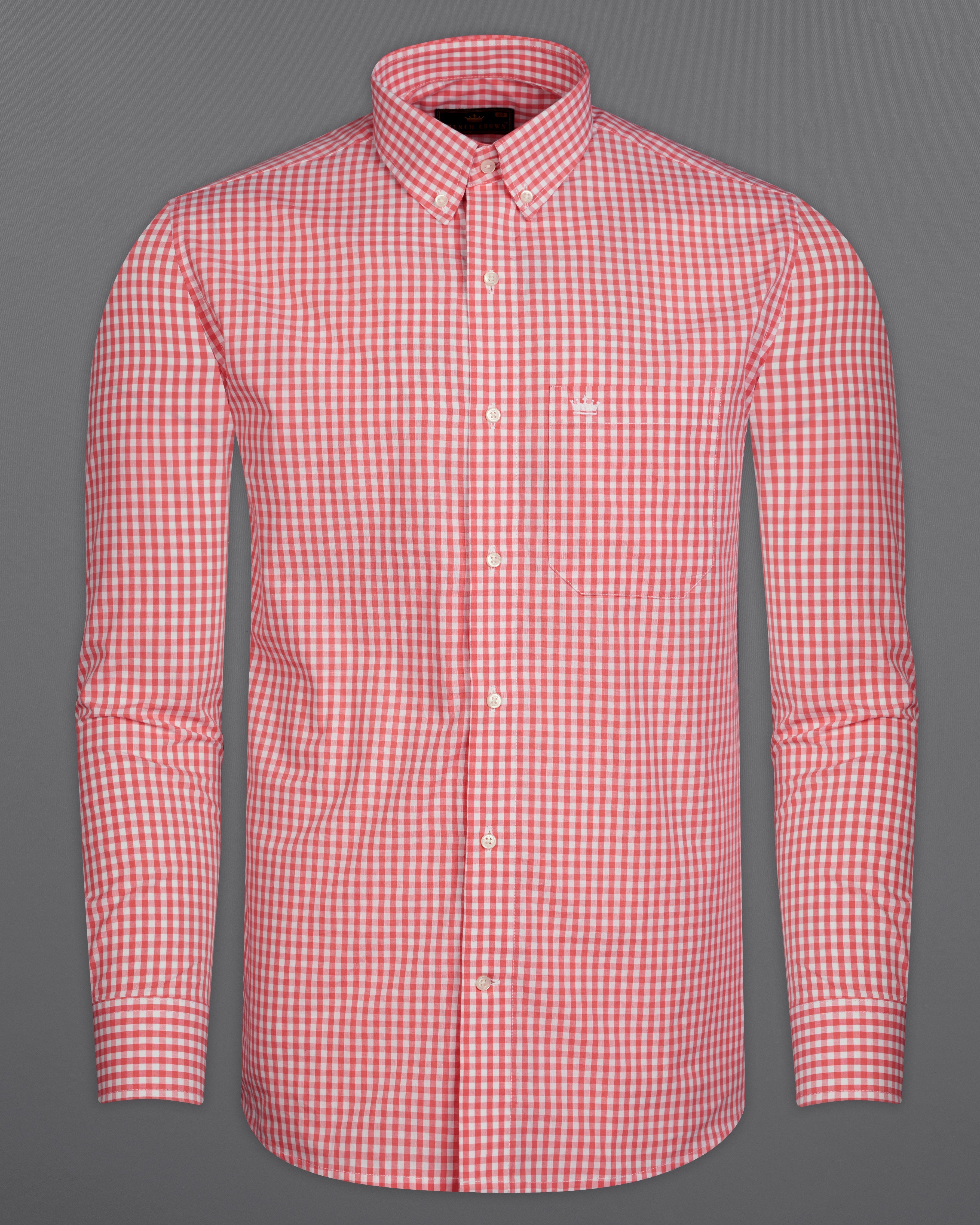 Mandy Pink and White Gingham Checkered Premium Cotton Shirt 9897-BD-38, 9897-BD-H-38, 9897-BD-39, 9897-BD-H-39, 9897-BD-40, 9897-BD-H-40, 9897-BD-42, 9897-BD-H-42, 9897-BD-44, 9897-BD-H-44, 9897-BD-46, 9897-BD-H-46, 9897-BD-48, 9897-BD-H-48, 9897-BD-50, 9897-BD-H-50, 9897-BD-52, 9897-BD-H-52