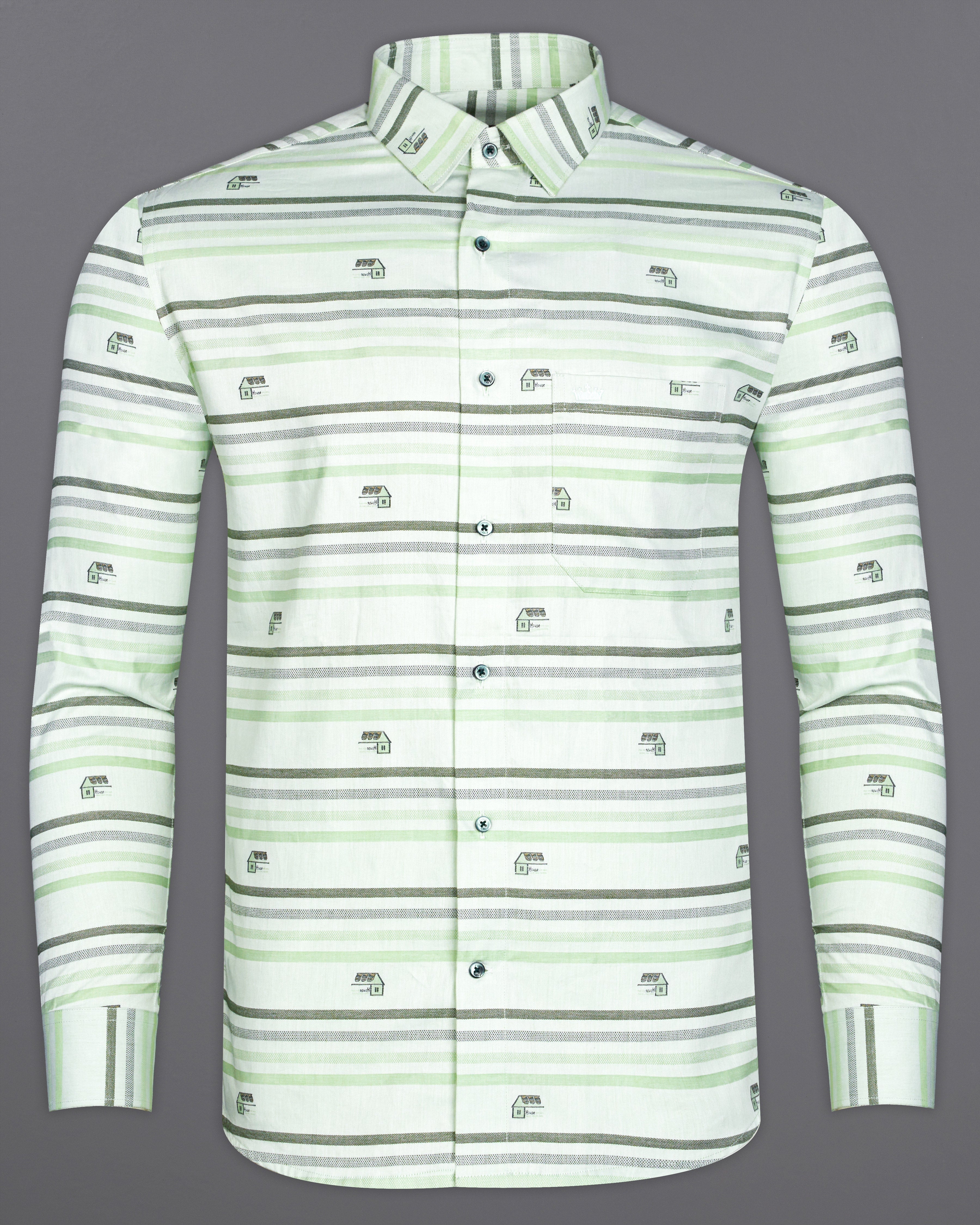 Catskill with Surf Crest Green Striped Dobby Premium Giza Cotton Shirt 9906-GR-38, 9906-GR-H-38, 9906-GR-39, 9906-GR-H-39, 9906-GR-40, 9906-GR-H-40, 9906-GR-42, 9906-GR-H-42, 9906-GR-44, 9906-GR-H-44, 9906-GR-46, 9906-GR-H-46, 9906-GR-48, 9906-GR-H-48, 9906-GR-50, 9906-GR-H-50, 9906-GR-52, 9906-GR-H-52