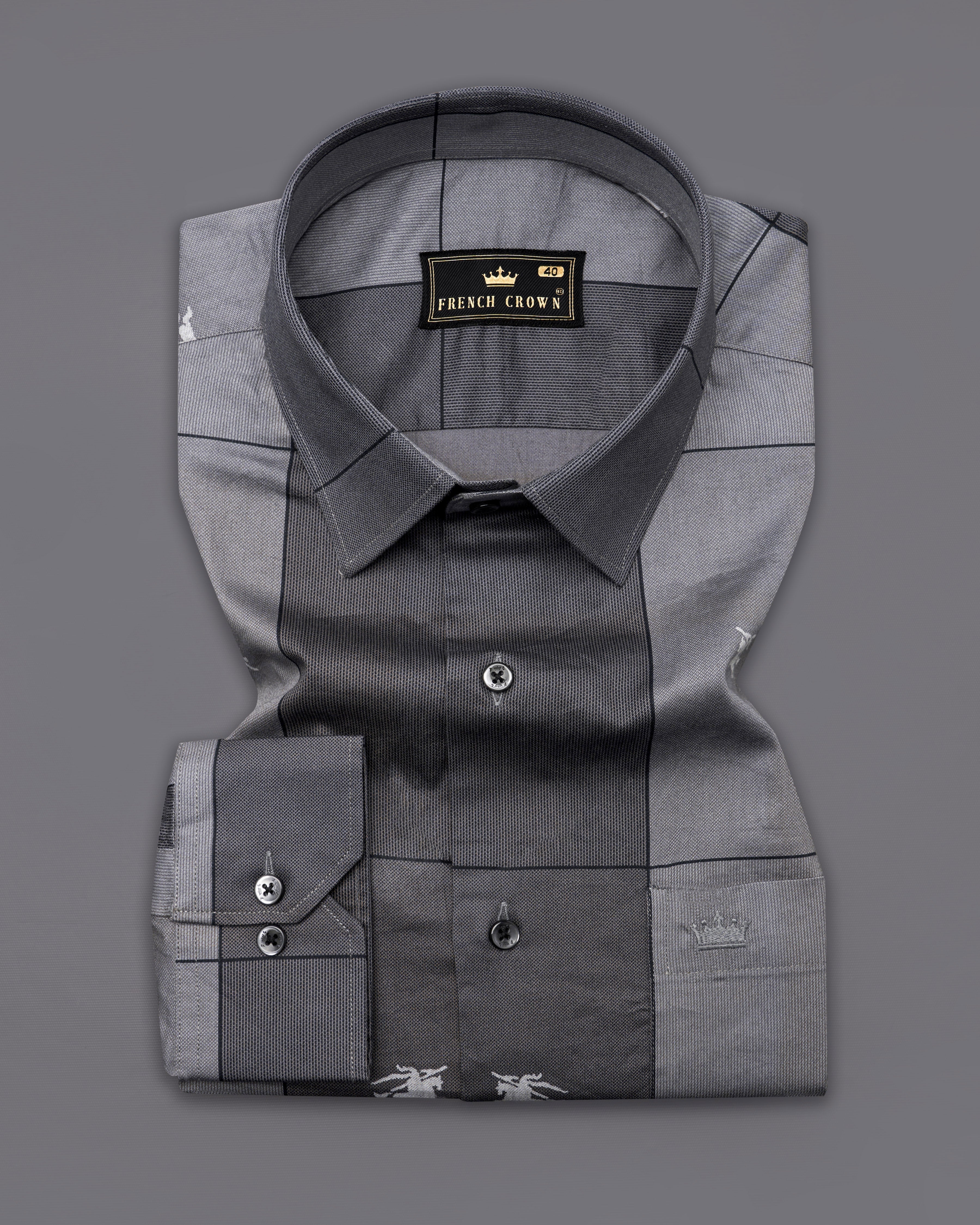 Ironside Dark Gray and Martini Gray Printed Super Soft Premium Cotton Shirt 9913-BLK-38, 9913-BLK-H-38, 9913-BLK-39, 9913-BLK-H-39, 9913-BLK-40, 9913-BLK-H-40, 9913-BLK-42, 9913-BLK-H-42, 9913-BLK-44, 9913-BLK-H-44, 9913-BLK-46, 9913-BLK-H-46, 9913-BLK-48, 9913-BLK-H-48, 9913-BLK-50, 9913-BLK-H-50, 9913-BLK-52, 9913-BLK-H-52