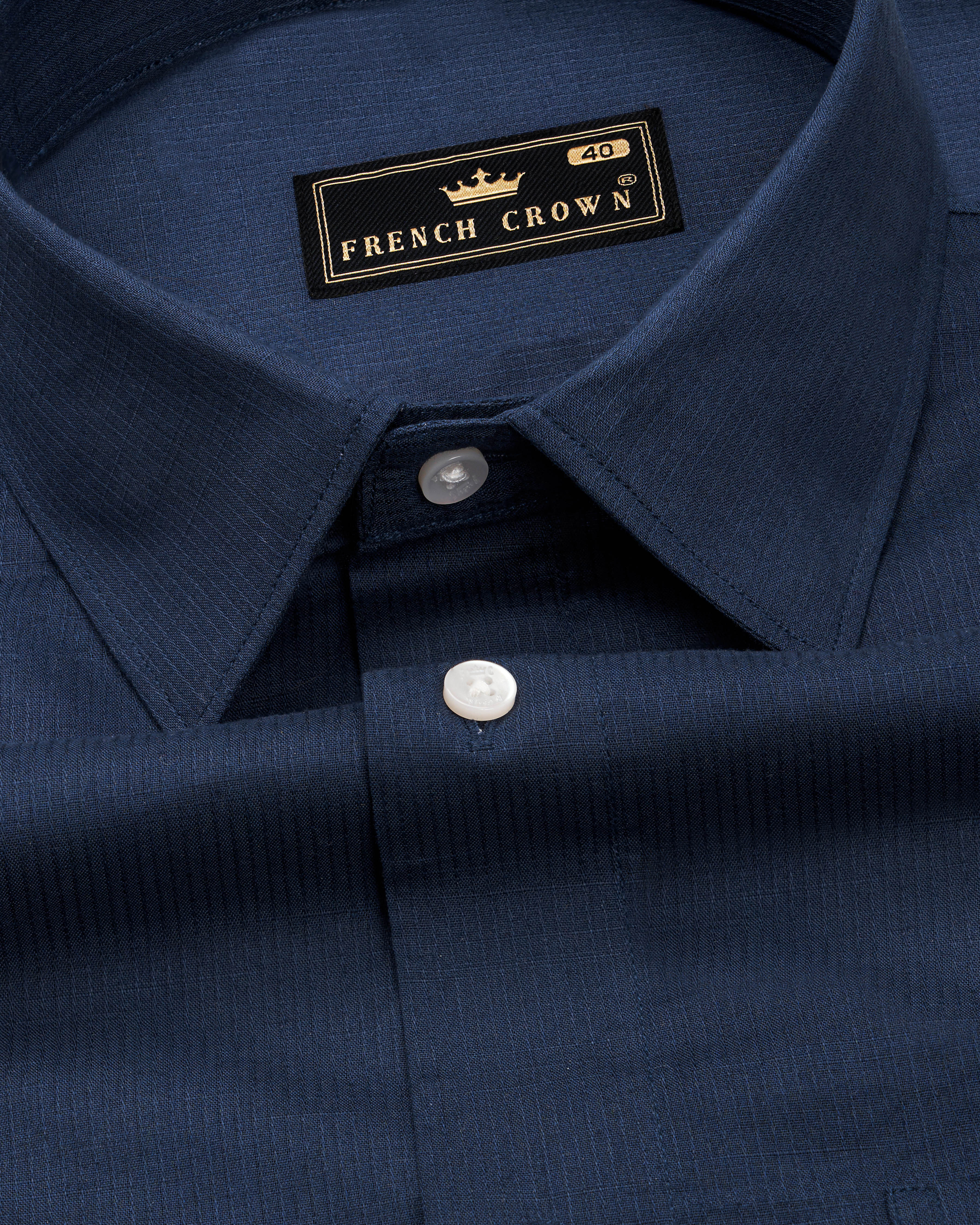 Firefly Navy Blue Dobby Textured Premium Giza Cotton Shirt 9927-38, 9927-H-38, 9927-39, 9927-H-39, 9927-40, 9927-H-40, 9927-42, 9927-H-42, 9927-44, 9927-H-44, 9927-46, 9927-H-46, 9927-48, 9927-H-48, 9927-50, 9927-H-50, 9927-52, 9927-H-52