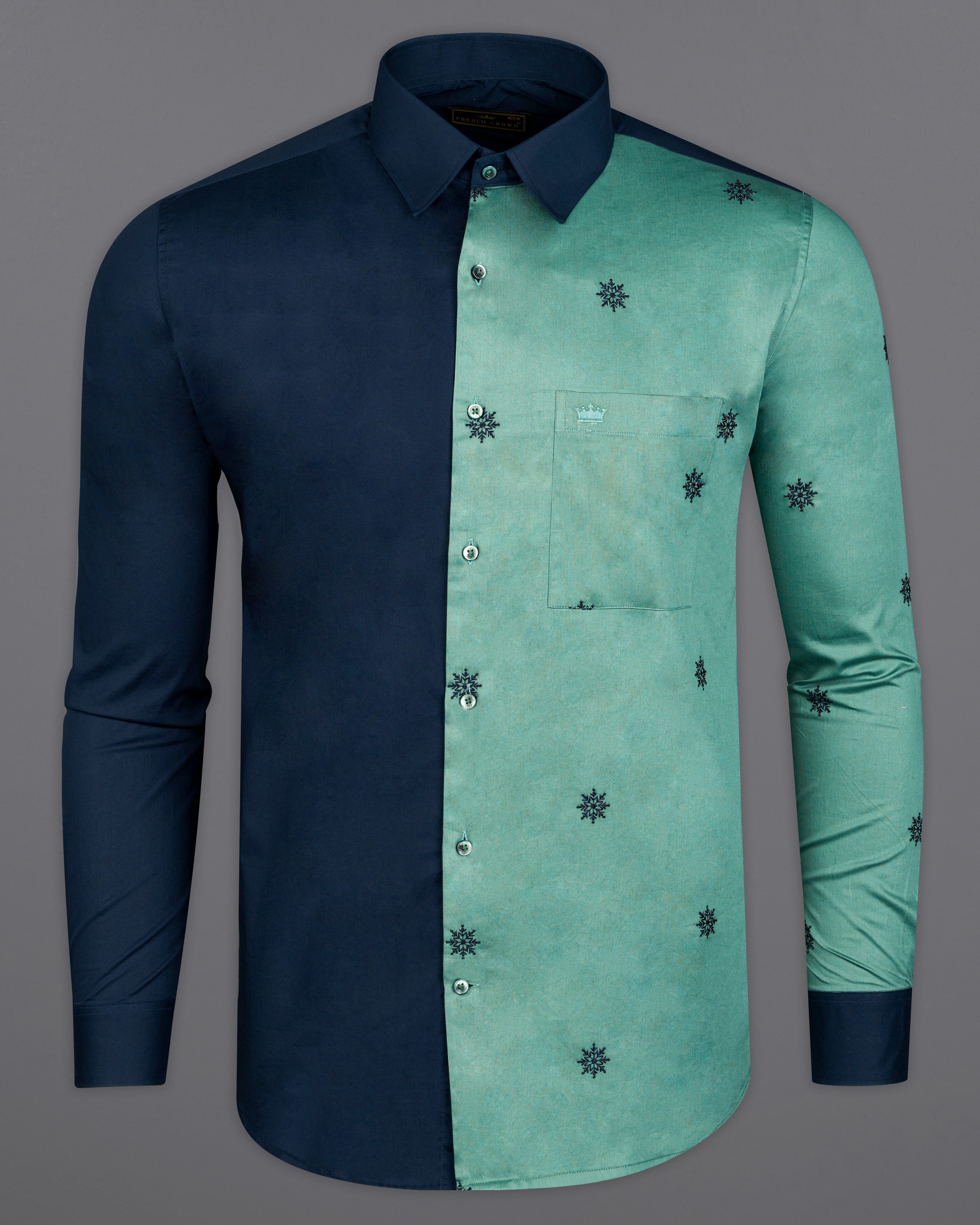 Cloud Burst Blue with Chinook Green Super Soft Premium Cotton Designer Shirt 9935-GR-P486-38, 9935-GR-P486-H-38, 9935-GR-P486-39, 9935-GR-P486-H-39, 9935-GR-P486-40, 9935-GR-P486-H-40, 9935-GR-P486-42, 9935-GR-P486-H-42, 9935-GR-P486-44, 9935-GR-P486-H-44, 9935-GR-P486-46, 9935-GR-P486-H-46, 9935-GR-P486-48, 9935-GR-P486-H-48, 9935-GR-P486-50, 9935-GR-P486-H-50, 9935-GR-P486-52, 9935-GR-P486-H-52