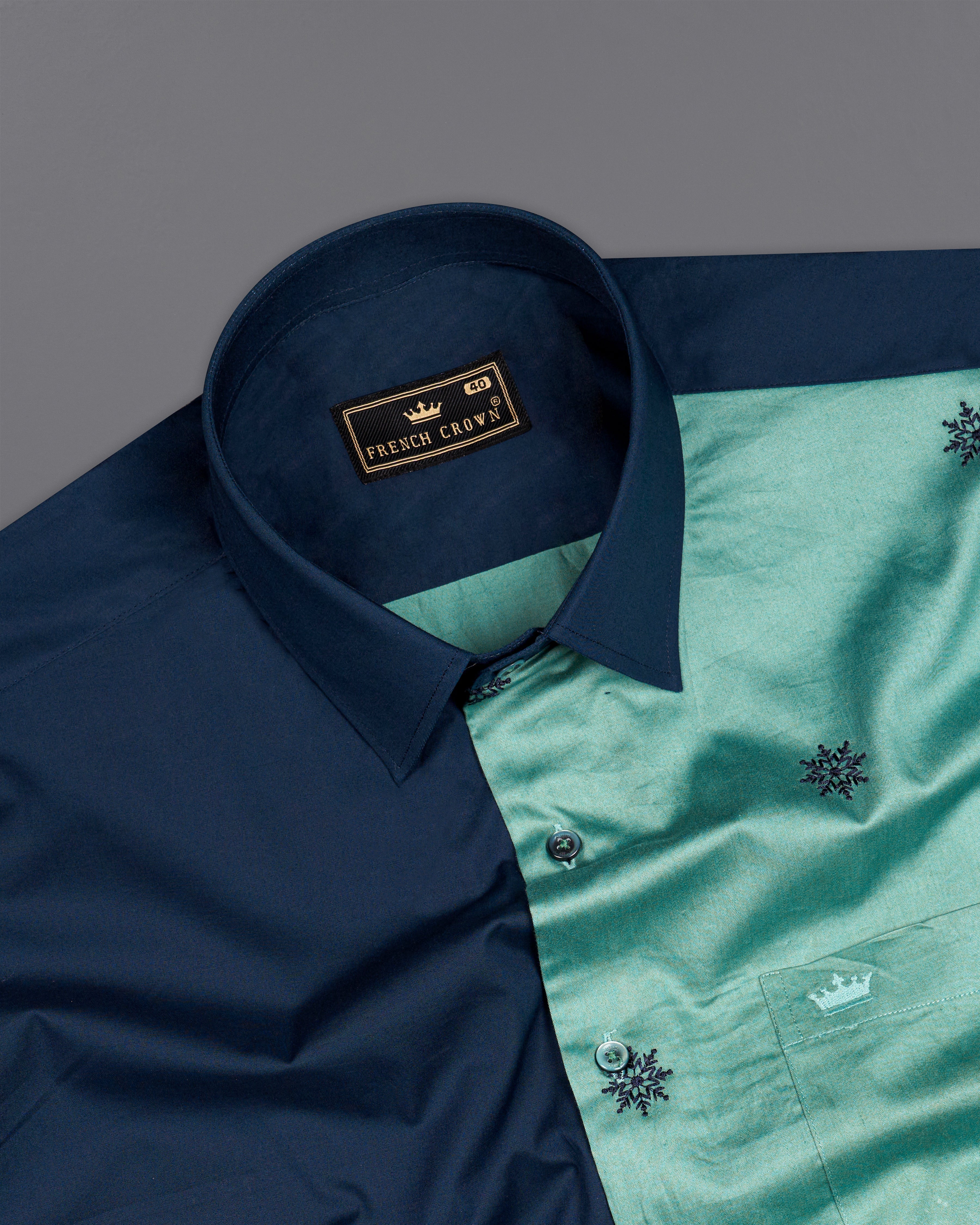 Cloud Burst Blue with Chinook Green Super Soft Premium Cotton Designer Shirt 9935-GR-P486-38, 9935-GR-P486-H-38, 9935-GR-P486-39, 9935-GR-P486-H-39, 9935-GR-P486-40, 9935-GR-P486-H-40, 9935-GR-P486-42, 9935-GR-P486-H-42, 9935-GR-P486-44, 9935-GR-P486-H-44, 9935-GR-P486-46, 9935-GR-P486-H-46, 9935-GR-P486-48, 9935-GR-P486-H-48, 9935-GR-P486-50, 9935-GR-P486-H-50, 9935-GR-P486-52, 9935-GR-P486-H-52