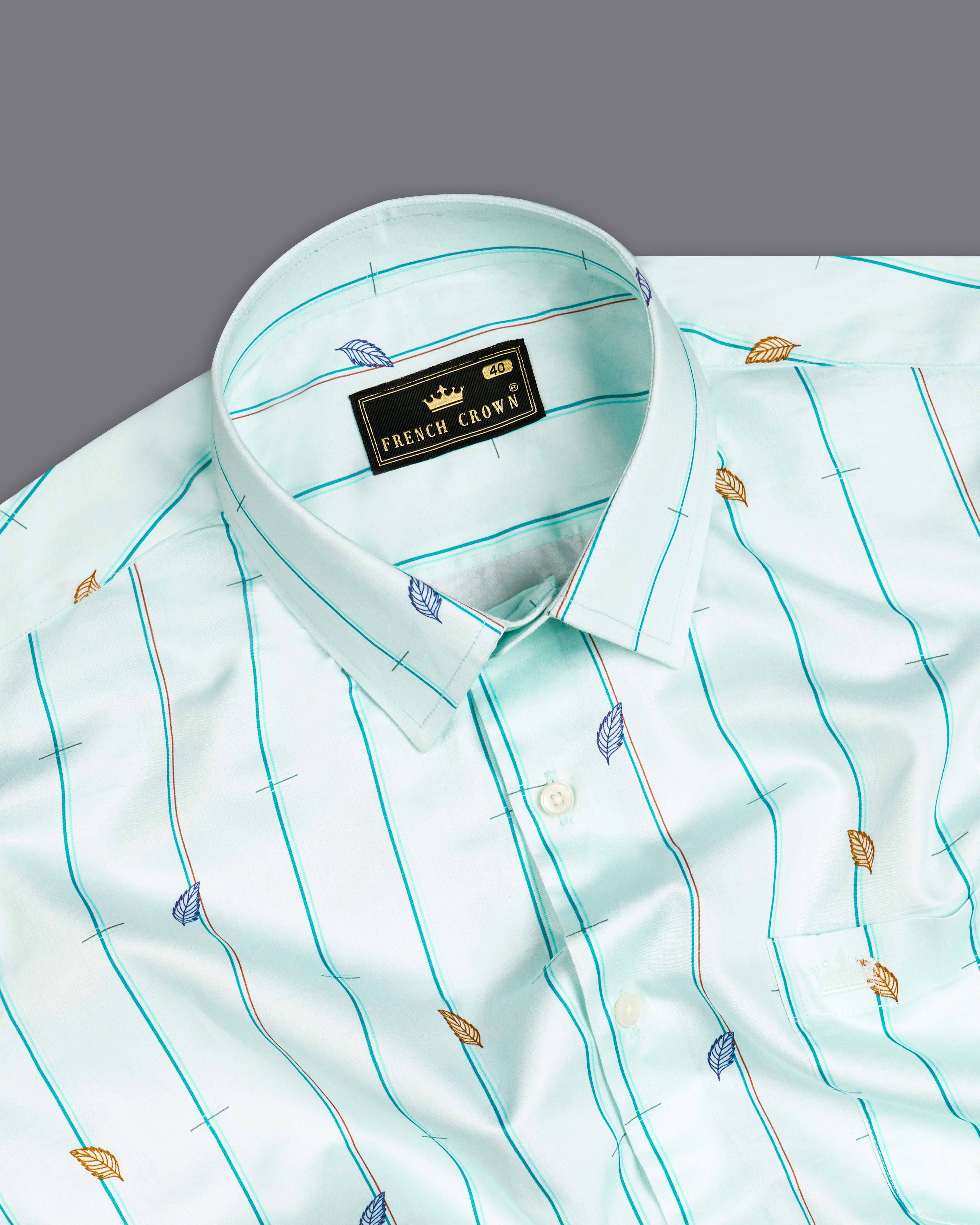 Iceberg Light Green Striped Super Soft Premium Cotton Shirt 9941-38, 9941-H-38, 9941-39, 9941-H-39, 9941-40, 9941-H-40, 9941-42, 9941-H-42, 9941-44, 9941-H-44, 9941-46, 9941-H-46, 9941-48, 9941-H-48, 9941-50, 9941-H-50, 9941-52, 9941-H-52