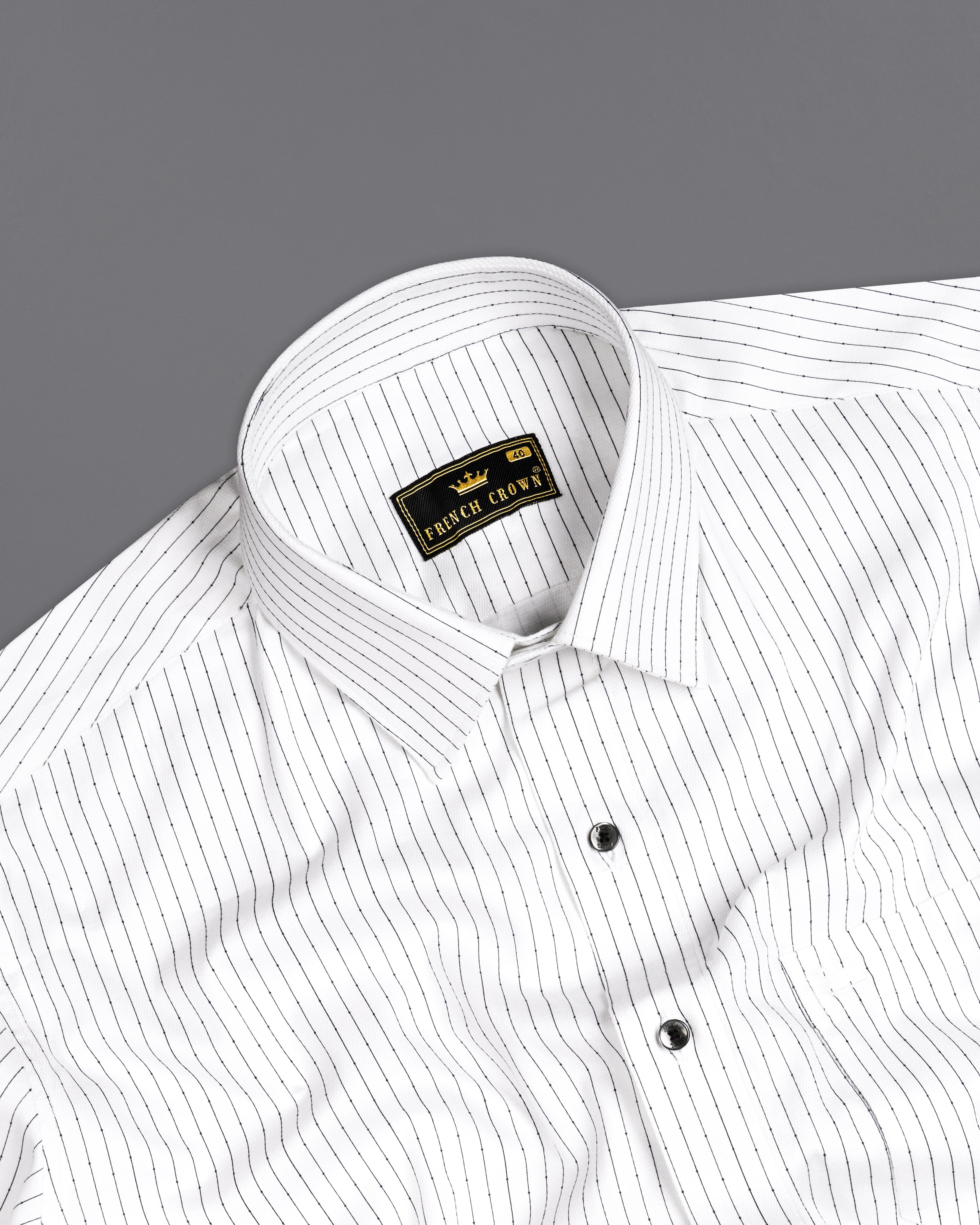 Bright White with Black Striped Dobby Textured Premium Giza Cotton Designer Shirt 9943-BLK-38, 9943-BLK-H-38, 9943-BLK-39, 9943-BLK-H-39, 9943-BLK-40, 9943-BLK-H-40, 9943-BLK-42, 9943-BLK-H-42, 9943-BLK-44, 9943-BLK-H-44, 9943-BLK-46, 9943-BLK-H-46, 9943-BLK-48, 9943-BLK-H-48, 9943-BLK-50, 9943-BLK-H-50, 9943-BLK-52, 9943-BLK-H-52