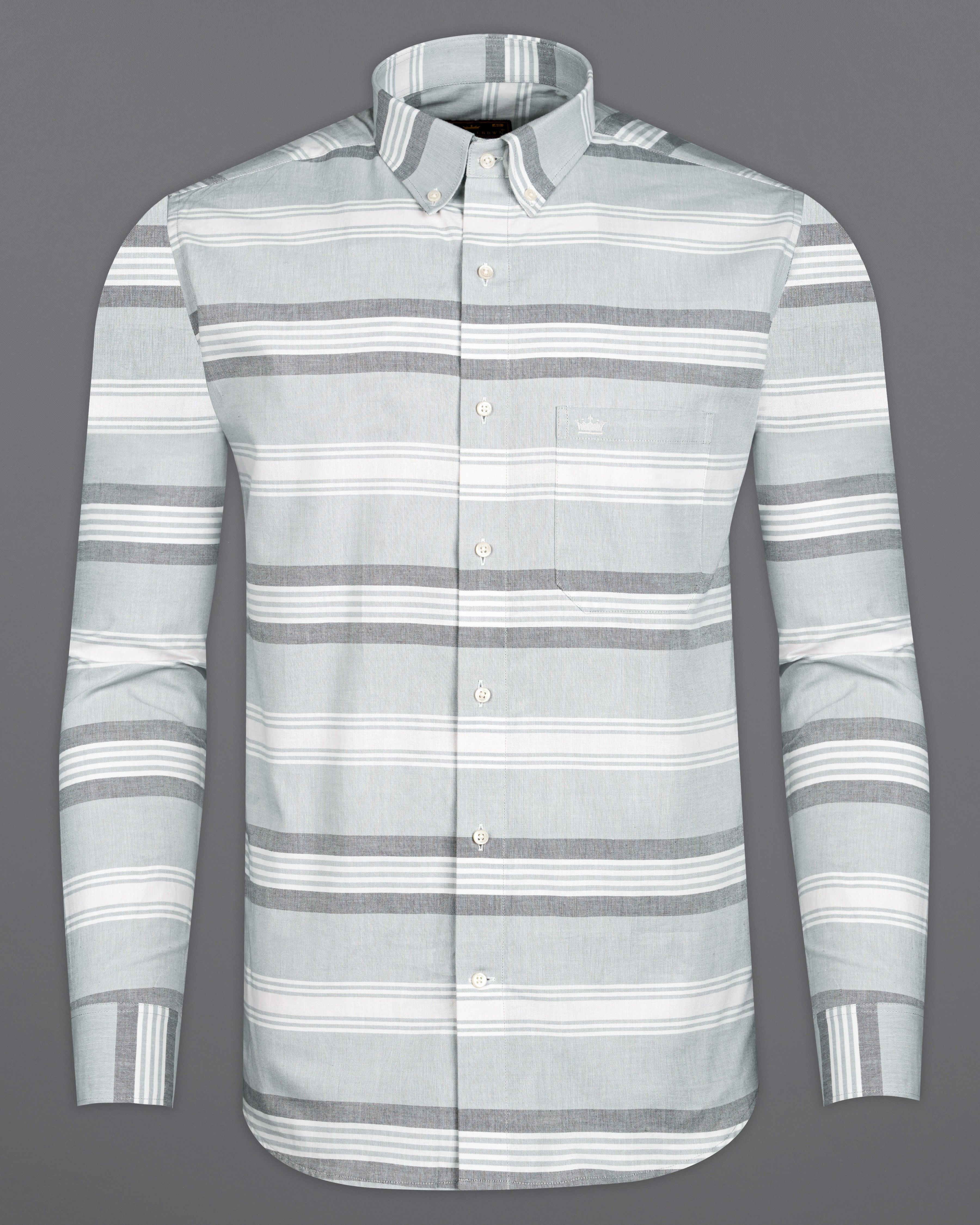 Geyser Gray and White Striped Royal Oxford Shirt 9974-BD-38, 9974-BD-H-38, 9974-BD-39, 9974-BD-H-39, 9974-BD-40, 9974-BD-H-40, 9974-BD-42, 9974-BD-H-42, 9974-BD-44, 9974-BD-H-44, 9974-BD-46, 9974-BD-H-46, 9974-BD-48, 9974-BD-H-48, 9974-BD-50, 9974-BD-H-50, 9974-BD-52, 9974-BD-H-52