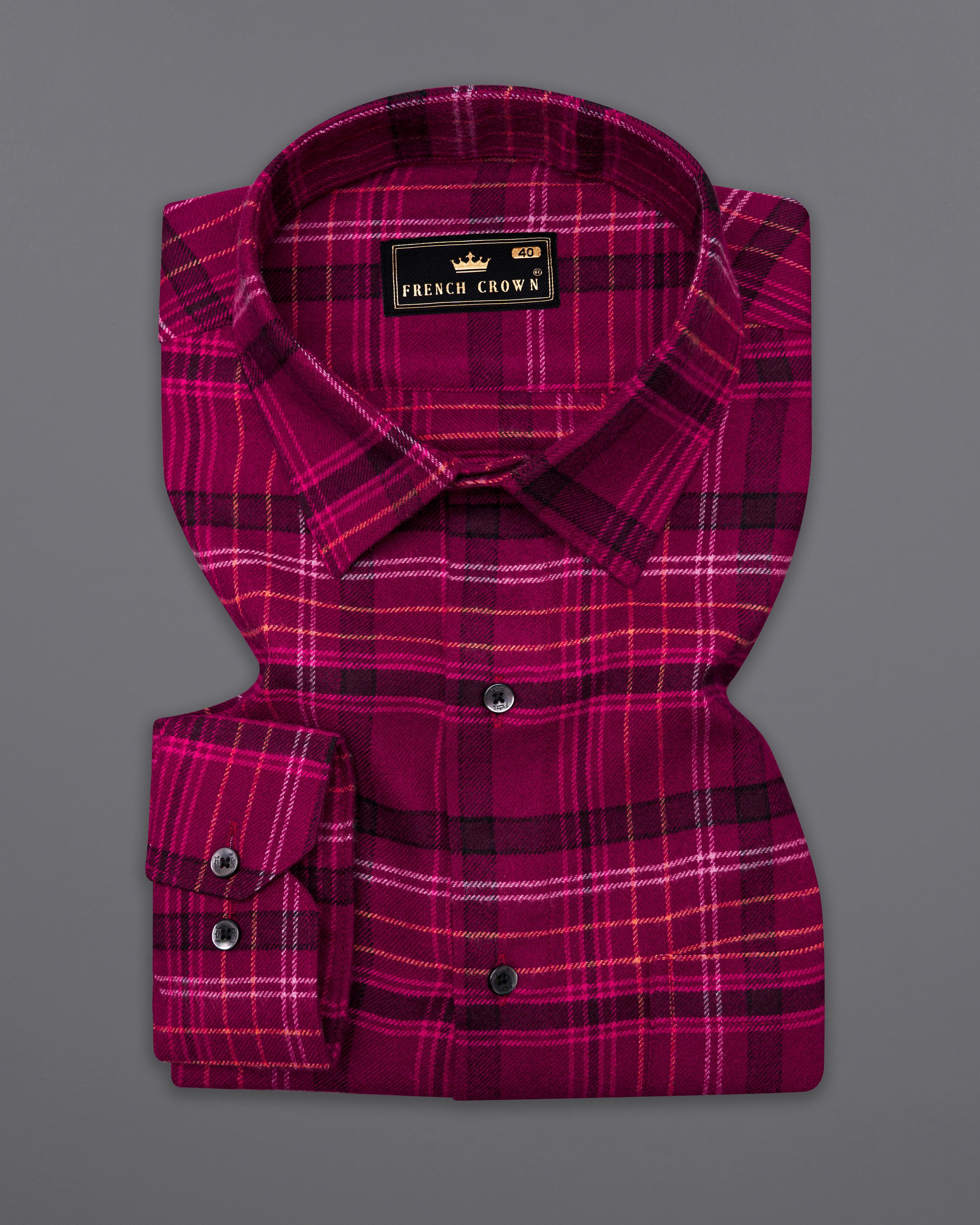 Magenta Maroon Checkered Flannel Shirt 9988-BLK-38, 9988-BLK-H-38, 9988-BLK-39, 9988-BLK-H-39, 9988-BLK-40, 9988-BLK-H-40, 9988-BLK-42, 9988-BLK-H-42, 9988-BLK-44, 9988-BLK-H-44, 9988-BLK-46, 9988-BLK-H-46, 9988-BLK-48, 9988-BLK-H-48, 9988-BLK-50, 9988-BLK-H-50, 9988-BLK-52, 9988-BLK-H-52