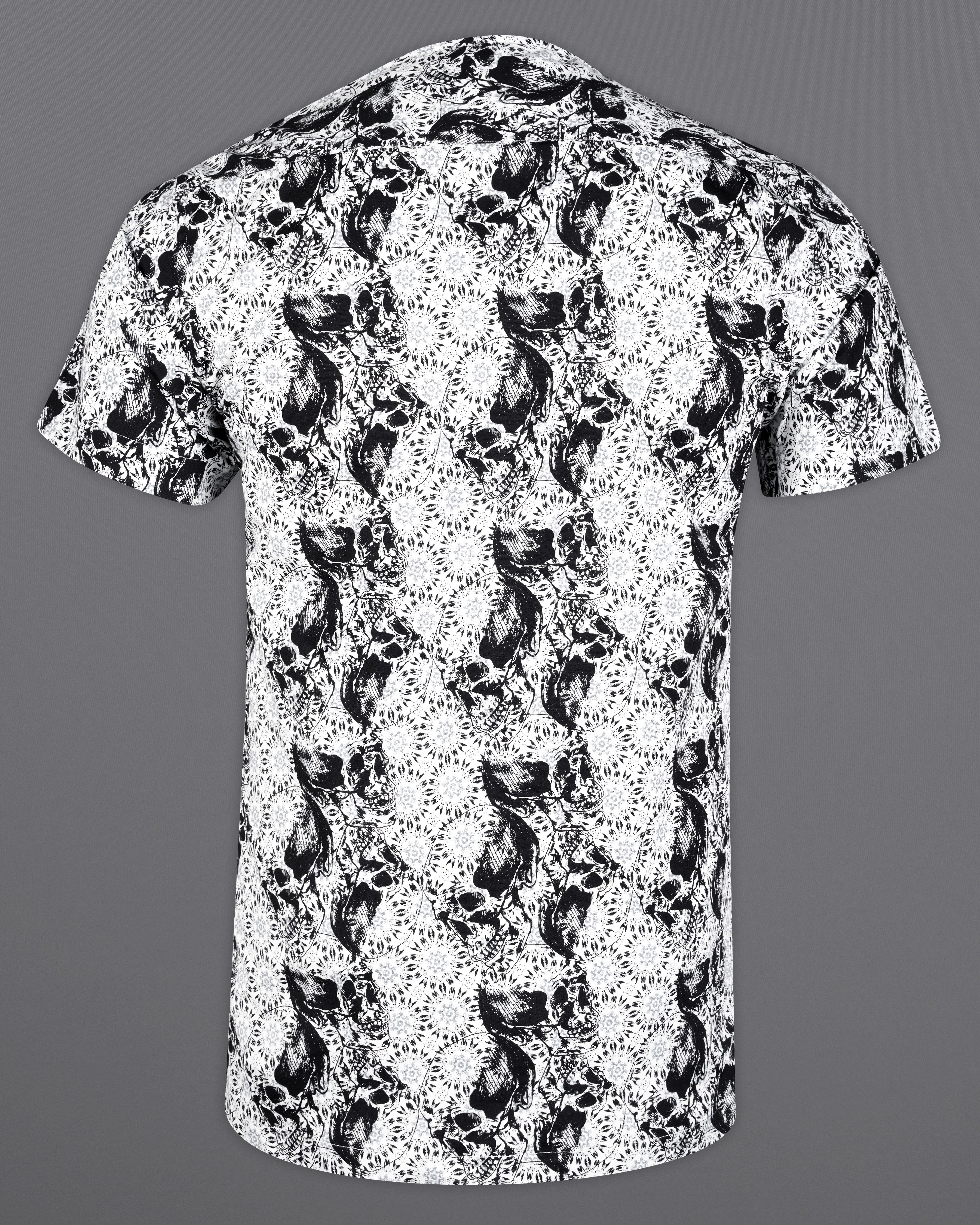 Bright White and Black Printed Premium Cotton Designer Bush Shirt 9990-WOC-ZP-P466-38, 9990-WOC-ZP-P466-39, 9990-WOC-ZP-P466-40, 9990-WOC-ZP-P466-42, 9990-WOC-ZP-P466-44, 9990-WOC-ZP-P466-46, 9990-WOC-ZP-P466-48, 9990-WOC-ZP-P466-50, 9990-WOC-ZP-P466-52 