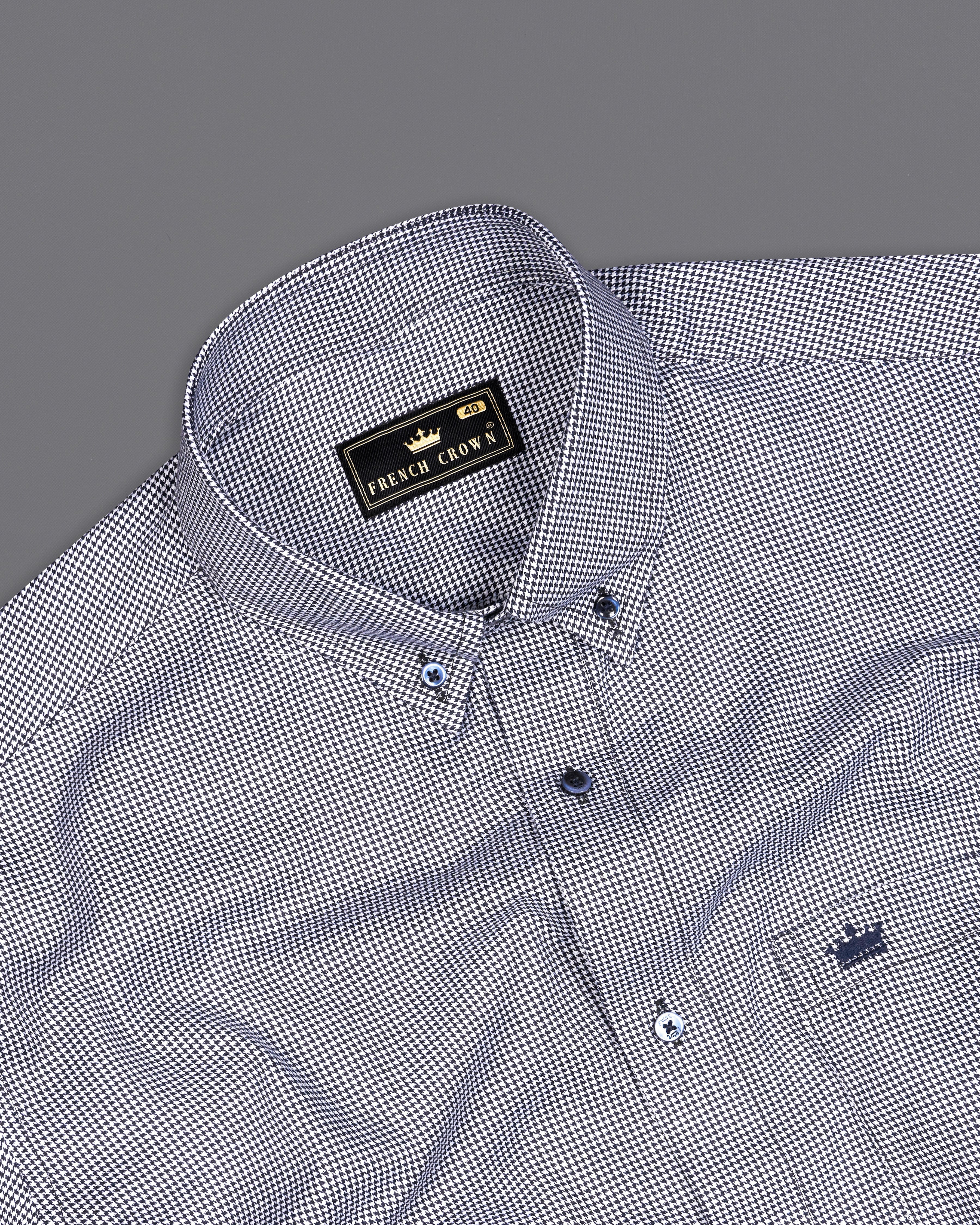 Gull Gray and Black Houndstooth Premium Giza Cotton Button-Down Shirt 9991-BD-BLE-38, 9991-BD-BLE-H-38, 9991-BD-BLE-39, 9991-BD-BLE-H-39, 9991-BD-BLE-40, 9991-BD-BLE-H-40, 9991-BD-BLE-42, 9991-BD-BLE-H-42, 9991-BD-BLE-44, 9991-BD-BLE-H-44, 9991-BD-BLE-46, 9991-BD-BLE-H-46, 9991-BD-BLE-48, 9991-BD-BLE-H-48, 9991-BD-BLE-50, 9991-BD-BLE-H-50, 9991-BD-BLE-52, 9991-BD-BLE-H-52