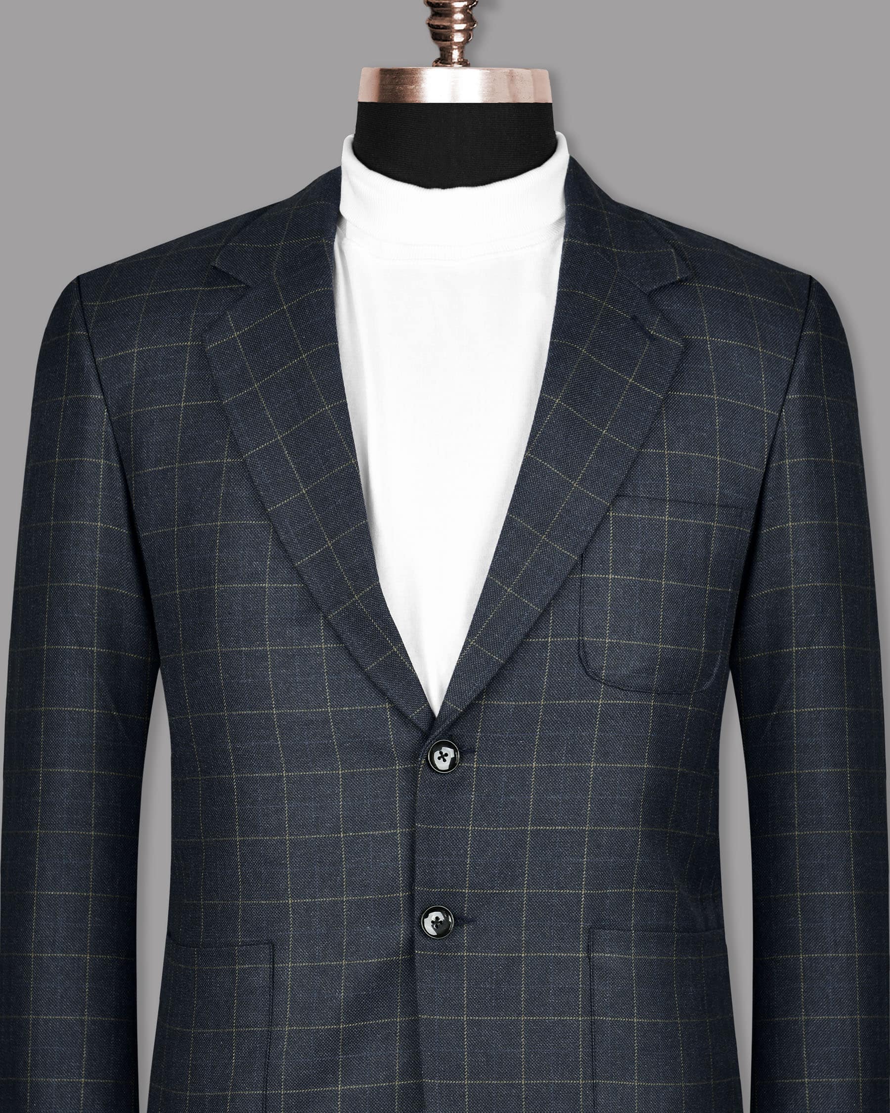 Charcoal with Thin Yellow Windowpane Wool Rich Blazer BL1081-SB-PP-52, BL1081-SB-PP-54, BL1081-SB-PP-58, BL1081-SB-PP-50, BL1081-SB-PP-36, BL1081-SB-PP-40, BL1081-SB-PP-42, BL1081-SB-PP-44, BL1081-SB-PP-46, BL1081-SB-PP-48, BL1081-SB-PP-56, BL1081-SB-PP-60, BL1081-SB-PP-38