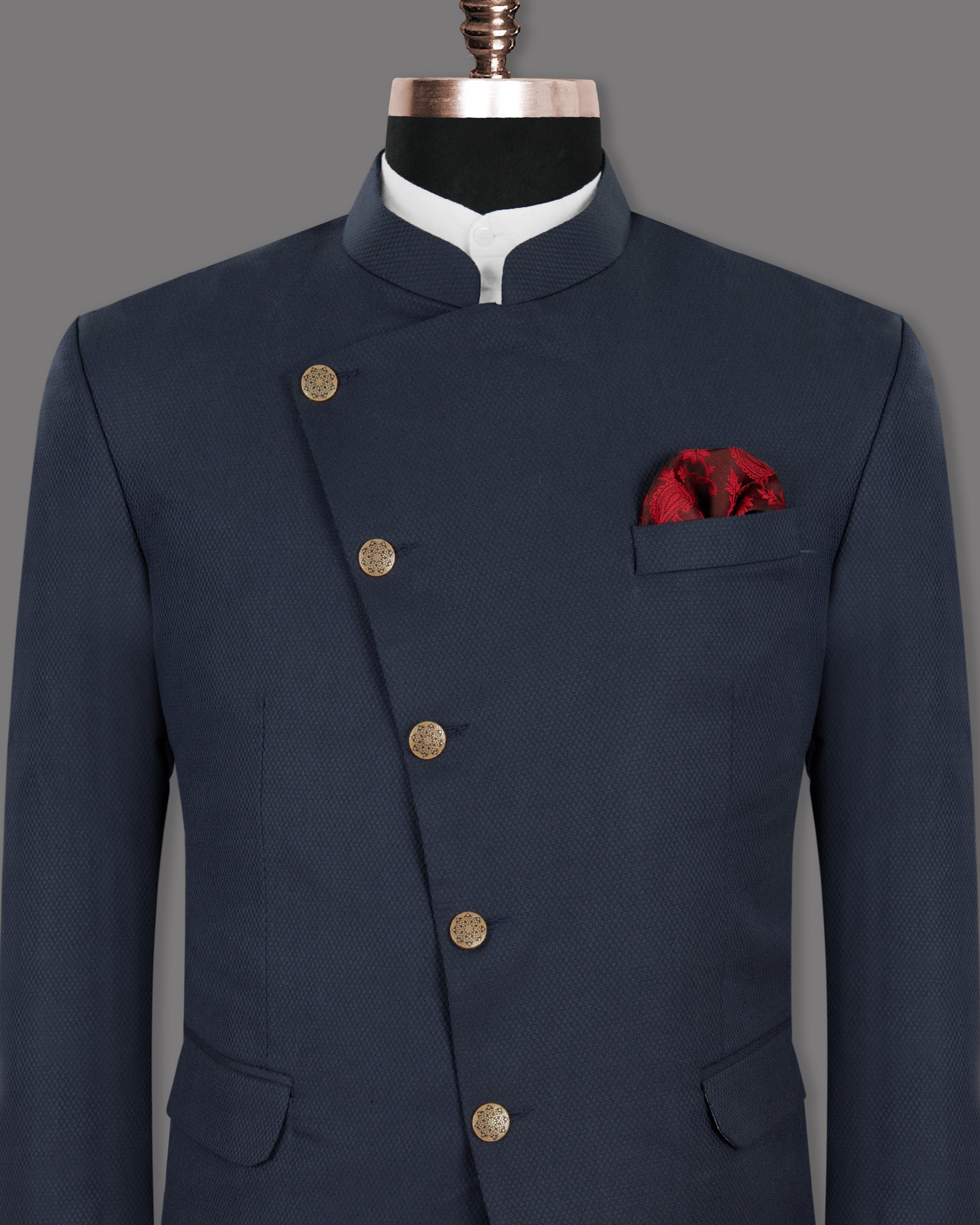 Royal Blue Wool Rich Cross Buttoned Bandhgala/Mandarin Blazer BL1254-CBG-38, BL1254-CBG-42, BL1254-CBG-46, BL1254-CBG-52, BL1254-CBG-54, BL1254-CBG-56, BL1254-CBG-60, BL1254-CBG-36, BL1254-CBG-58, BL1254-CBG-40, BL1254-CBG-44, BL1254-CBG-48, BL1254-CBG-50