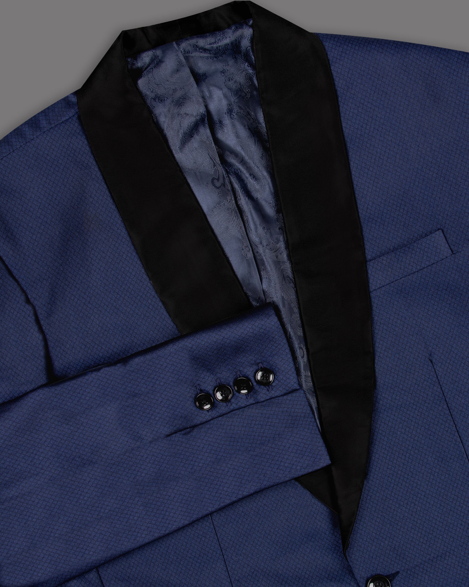 Port Gore Blue Subtle Textured Woolrich Tuxedo Blazer BL1273-BKL-42, BL1273-BKL-54, BL1273-BKL-56, BL1273-BKL-58, BL1273-BKL-36, BL1273-BKL-38, BL1273-BKL-40, BL1273-BKL-44, BL1273-BKL-46, BL1273-BKL-48, BL1273-BKL-50, BL1273-BKL-52, BL1273-BKL-60