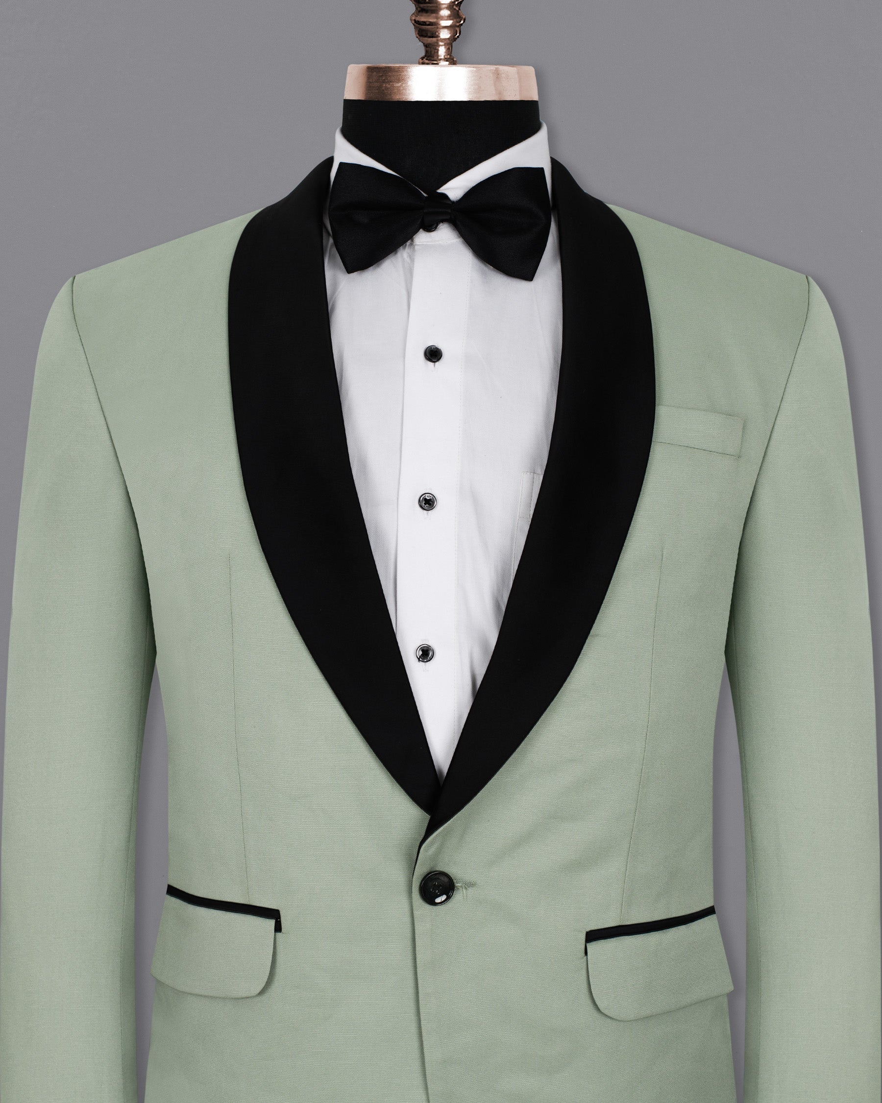 Clay Ash Green Wool Rich Tuxedo Blazer BL1350-BKL-36, BL1350-BKL-38, BL1350-BKL-40, BL1350-BKL-42, BL1350-BKL-44, BL1350-BKL-46, BL1350-BKL-48, BL1350-BKL-50, BL1350-BKL-52, BL1350-BKL-54, BL1350-BKL-56, BL1350-BKL-58, BL1350-BKL-60