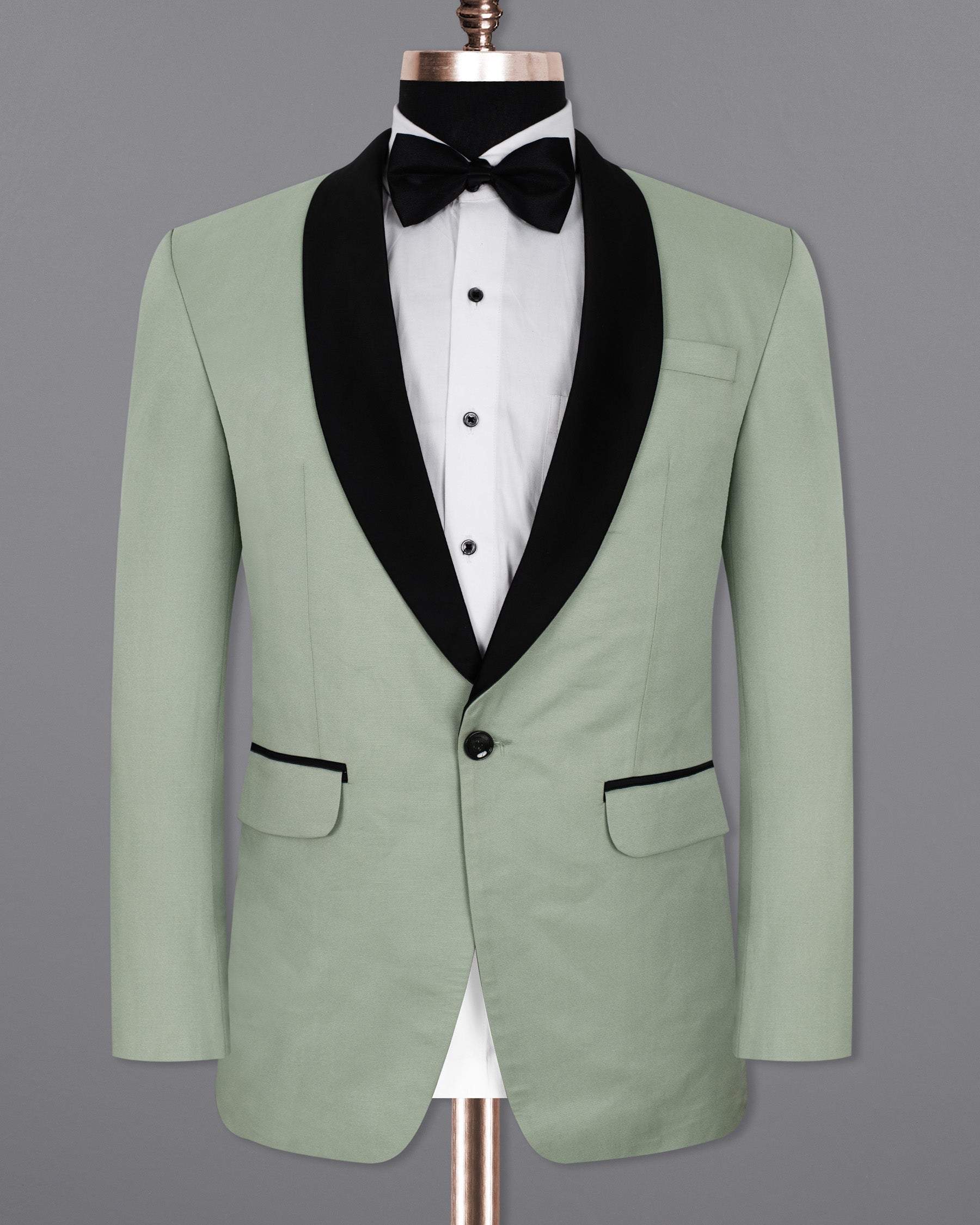 Clay Ash Green Wool Rich Tuxedo Blazer BL1350-BKL-36, BL1350-BKL-38, BL1350-BKL-40, BL1350-BKL-42, BL1350-BKL-44, BL1350-BKL-46, BL1350-BKL-48, BL1350-BKL-50, BL1350-BKL-52, BL1350-BKL-54, BL1350-BKL-56, BL1350-BKL-58, BL1350-BKL-60