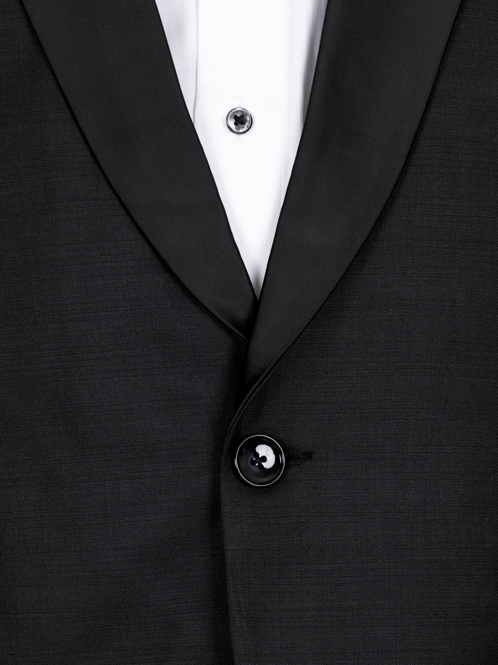 Black Russian Subtle Textured Wool rich Tuxedo Blazer