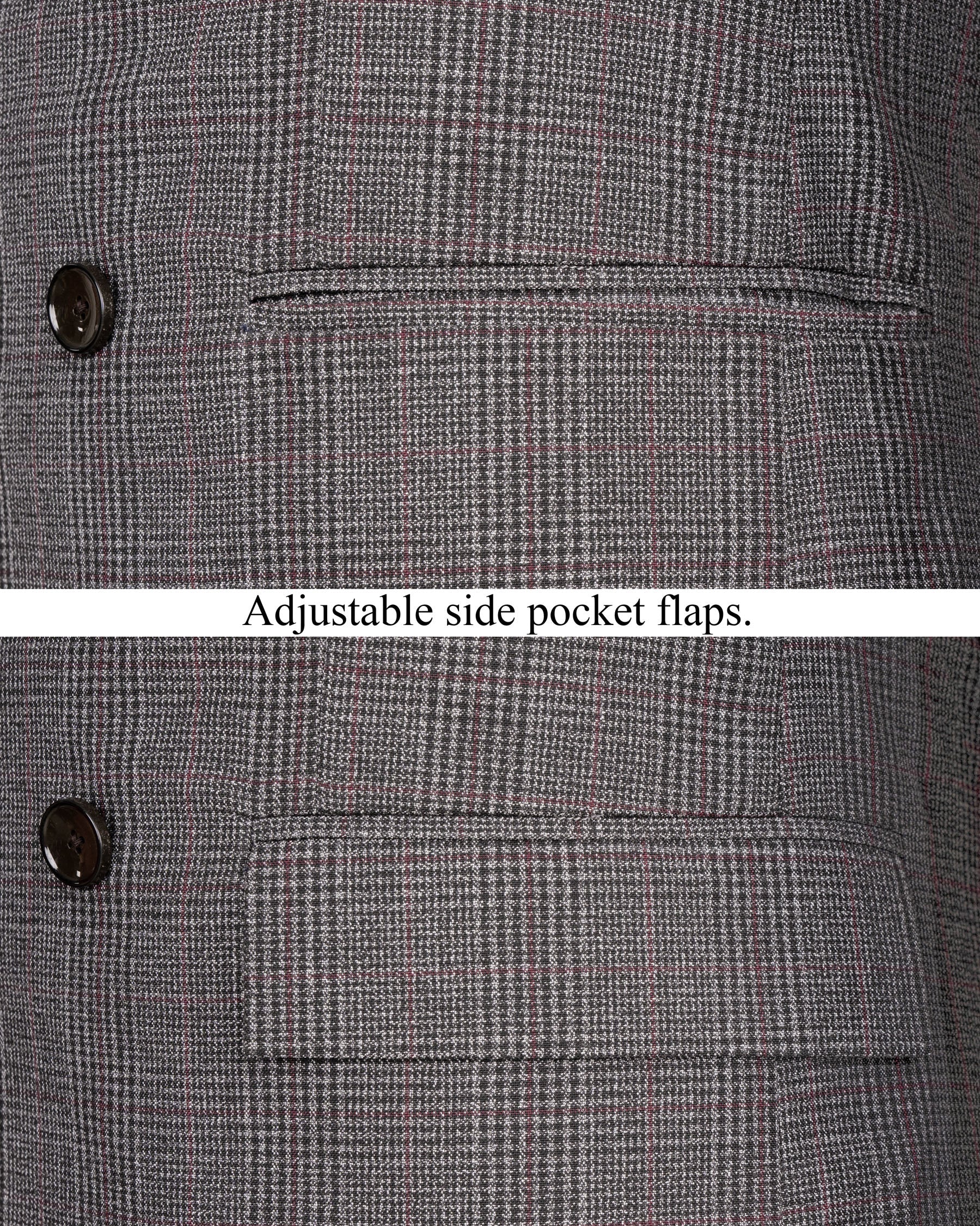 Scorpion Grey Subtle Plaid Double Breasted Wool Rich Blazer BL1365-DB-36, BL1365-DB-38, BL1365-DB-40, BL1365-DB-42, BL1365-DB-44, BL1365-DB-46, BL1365-DB-48, BL1365-DB-50, BL1365-DB-52, BL1365-DB-54, BL1365-DB-56, BL1365-DB-58, BL1365-DB-60