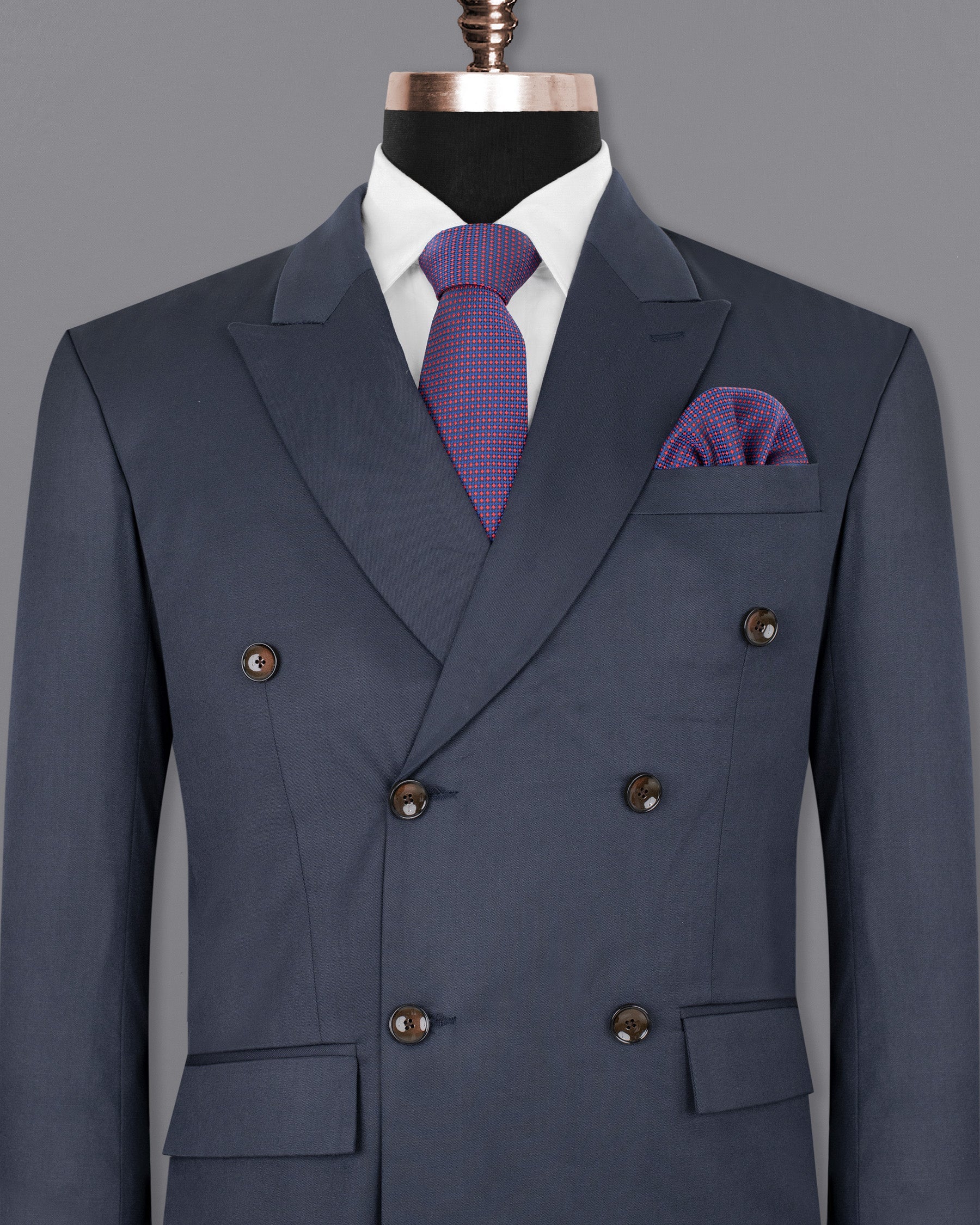 Valhalla Blue Double Breasted Wool Rich Blazer BL1371-DB-36, BL1371-DB-38, BL1371-DB-40, BL1371-DB-42, BL1371-DB-44, BL1371-DB-46, BL1371-DB-48, BL1371-DB-50, BL1371-DB-52, BL1371-DB-54, BL1371-DB-56, BL1371-DB-58, BL1371-DB-60