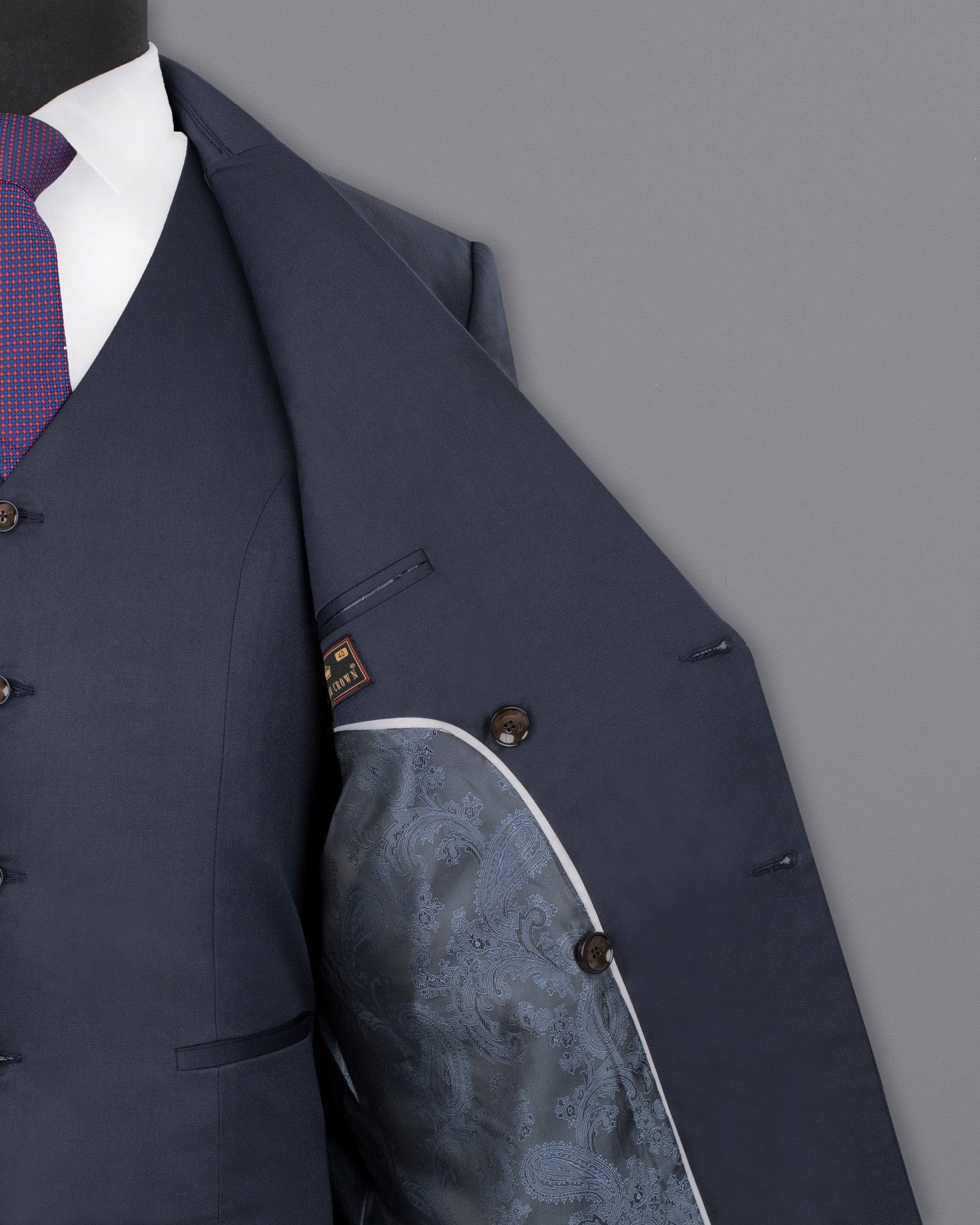 Valhalla Blue Double Breasted Wool Rich Blazer BL1371-DB-36, BL1371-DB-38, BL1371-DB-40, BL1371-DB-42, BL1371-DB-44, BL1371-DB-46, BL1371-DB-48, BL1371-DB-50, BL1371-DB-52, BL1371-DB-54, BL1371-DB-56, BL1371-DB-58, BL1371-DB-60