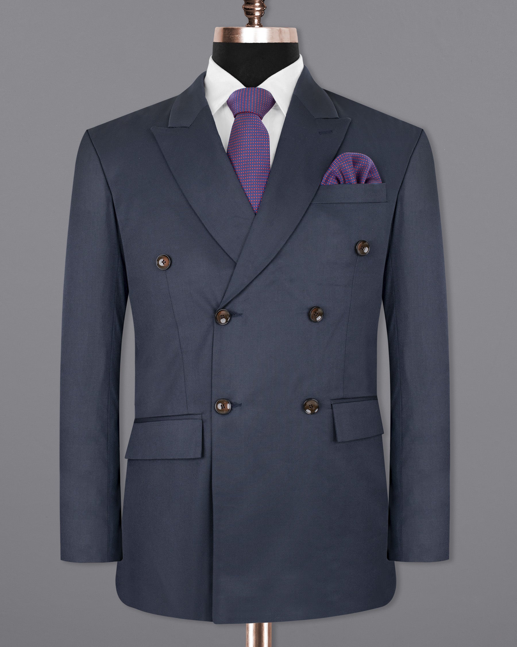 Valhalla Blue Double Breasted Wool Rich Blazer BL1371-DB-36, BL1371-DB-38, BL1371-DB-40, BL1371-DB-42, BL1371-DB-44, BL1371-DB-46, BL1371-DB-48, BL1371-DB-50, BL1371-DB-52, BL1371-DB-54, BL1371-DB-56, BL1371-DB-58, BL1371-DB-60