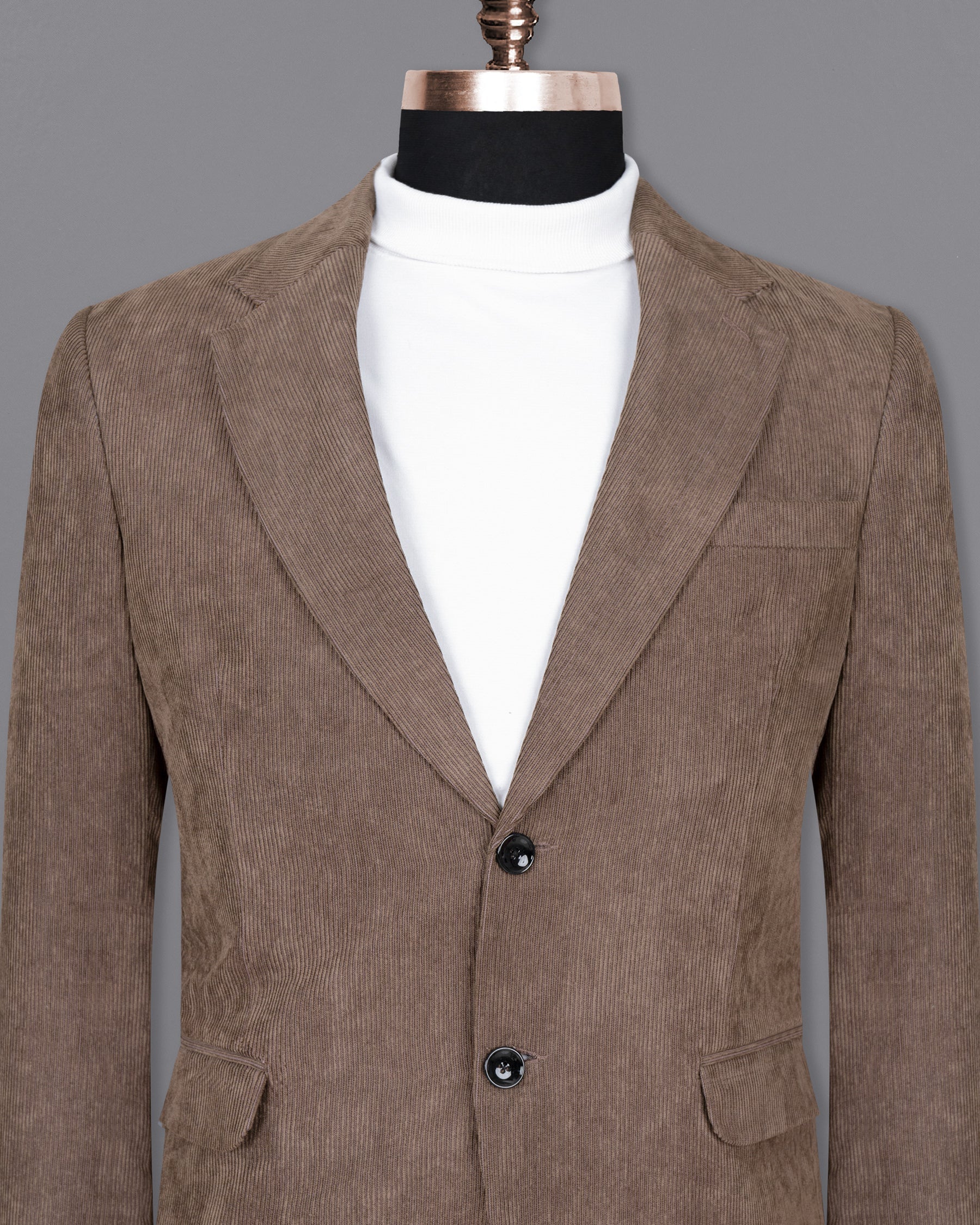 Sandstone Brown Striped Corduroy Premium Cotton Blazer BL1389-SB-36, BL1389-SB-38, BL1389-SB-40, BL1389-SB-42, BL1389-SB-44, BL1389-SB-46, BL1389-SB-48, BL1389-SB-50, BL1389-SB-52, BL1389-SB-54, BL1389-SB-56, BL1389-SB-58, BL1389-SB-60