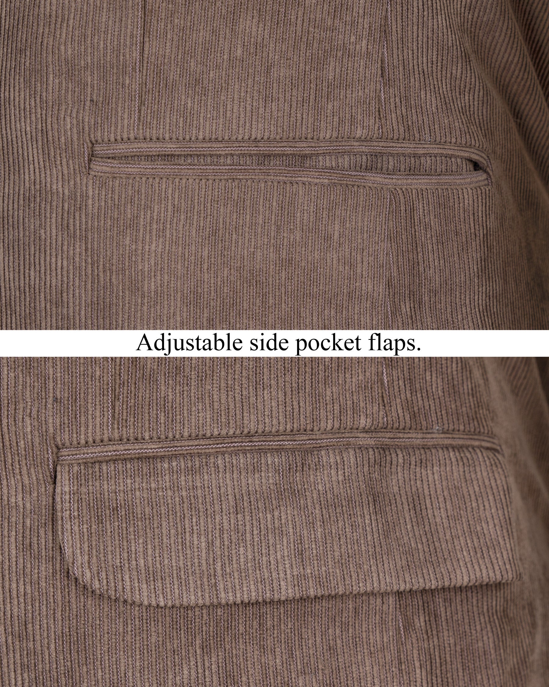 Sandstone Brown Striped Corduroy Premium Cotton Blazer BL1389-SB-36, BL1389-SB-38, BL1389-SB-40, BL1389-SB-42, BL1389-SB-44, BL1389-SB-46, BL1389-SB-48, BL1389-SB-50, BL1389-SB-52, BL1389-SB-54, BL1389-SB-56, BL1389-SB-58, BL1389-SB-60